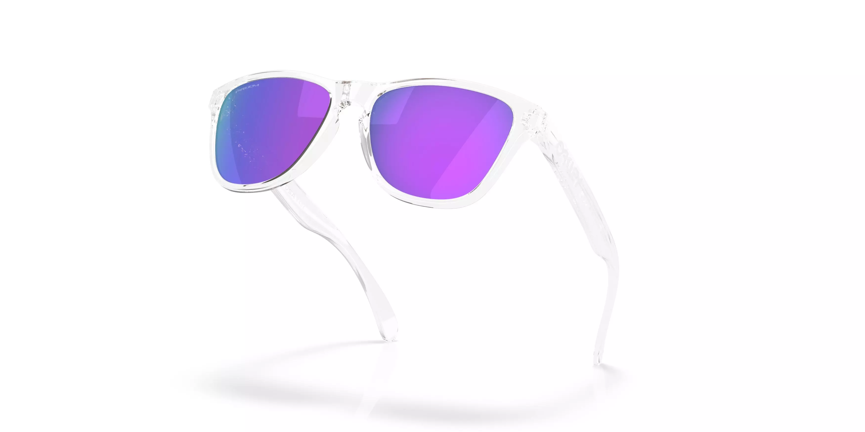 Oakley Frogskins S Prizm Violet Sunglasses - Polished Clear - CLEAR/PURPLE