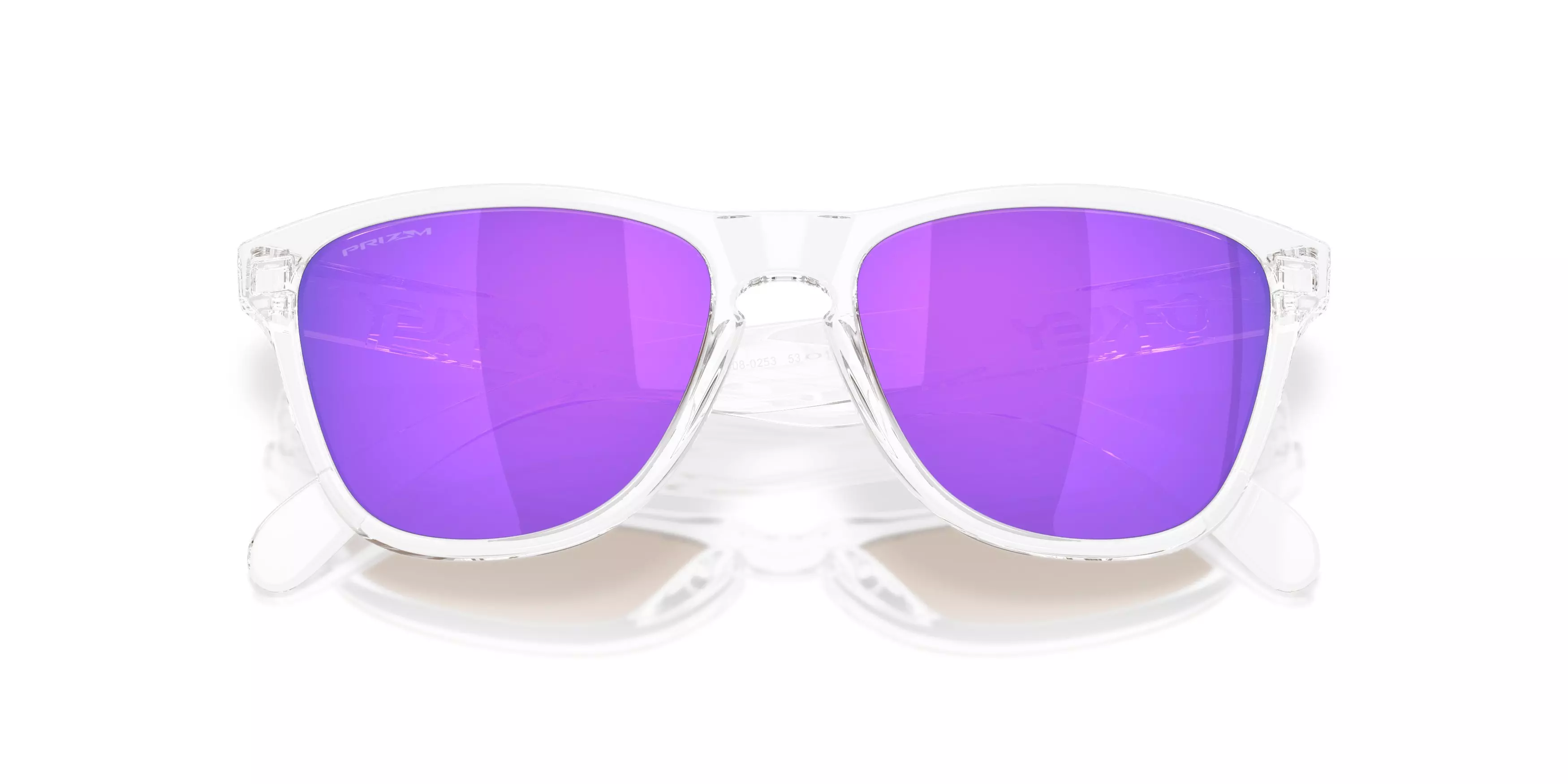Oakley Frogskins S Prizm Violet Sunglasses - Polished Clear - CLEAR/PURPLE