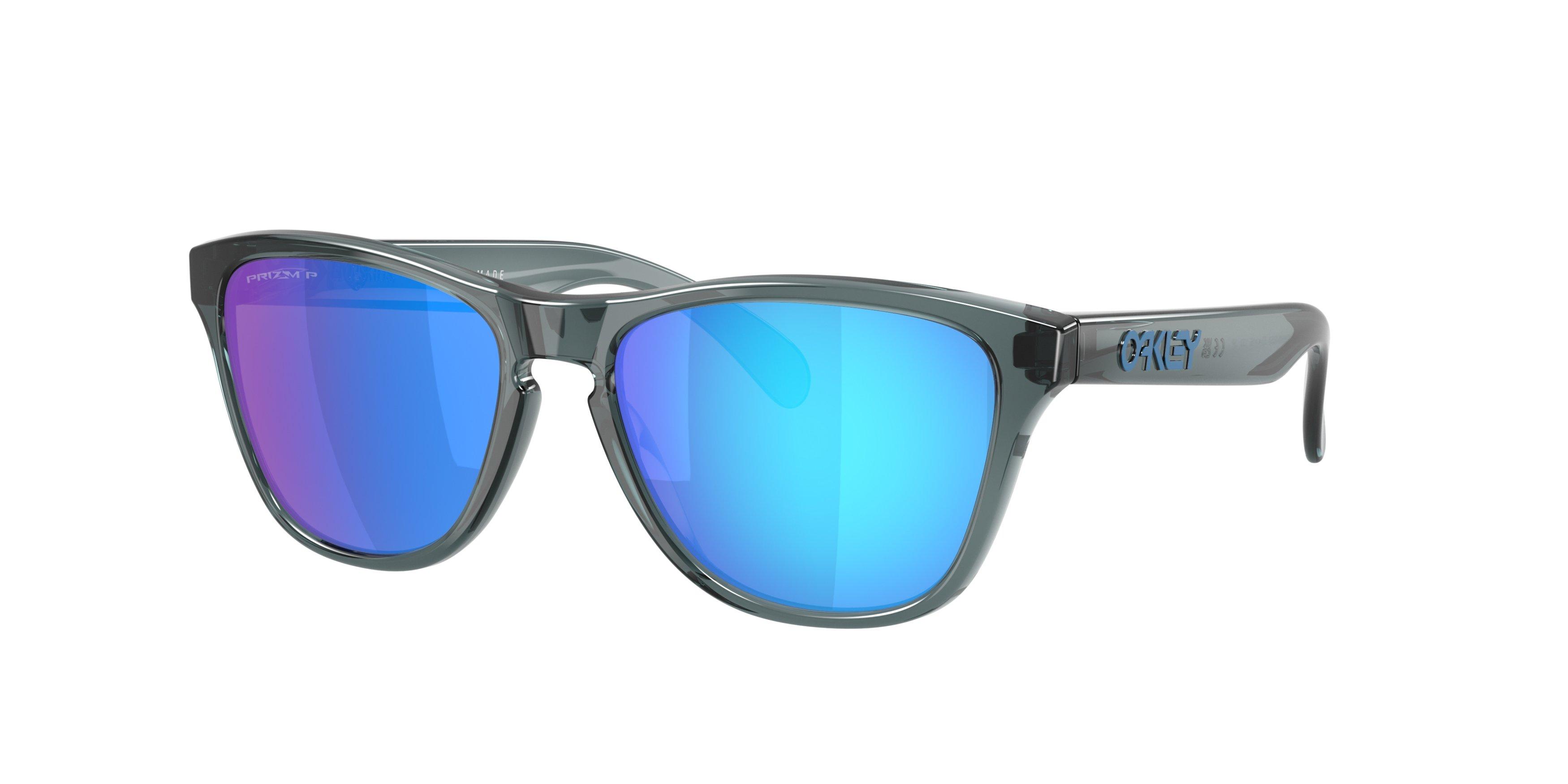 Oakley Frogskins S Prizm Sapphire Polarized Sunglasses - Crystal Black - BLACK/BLUE Thumbnail View 1