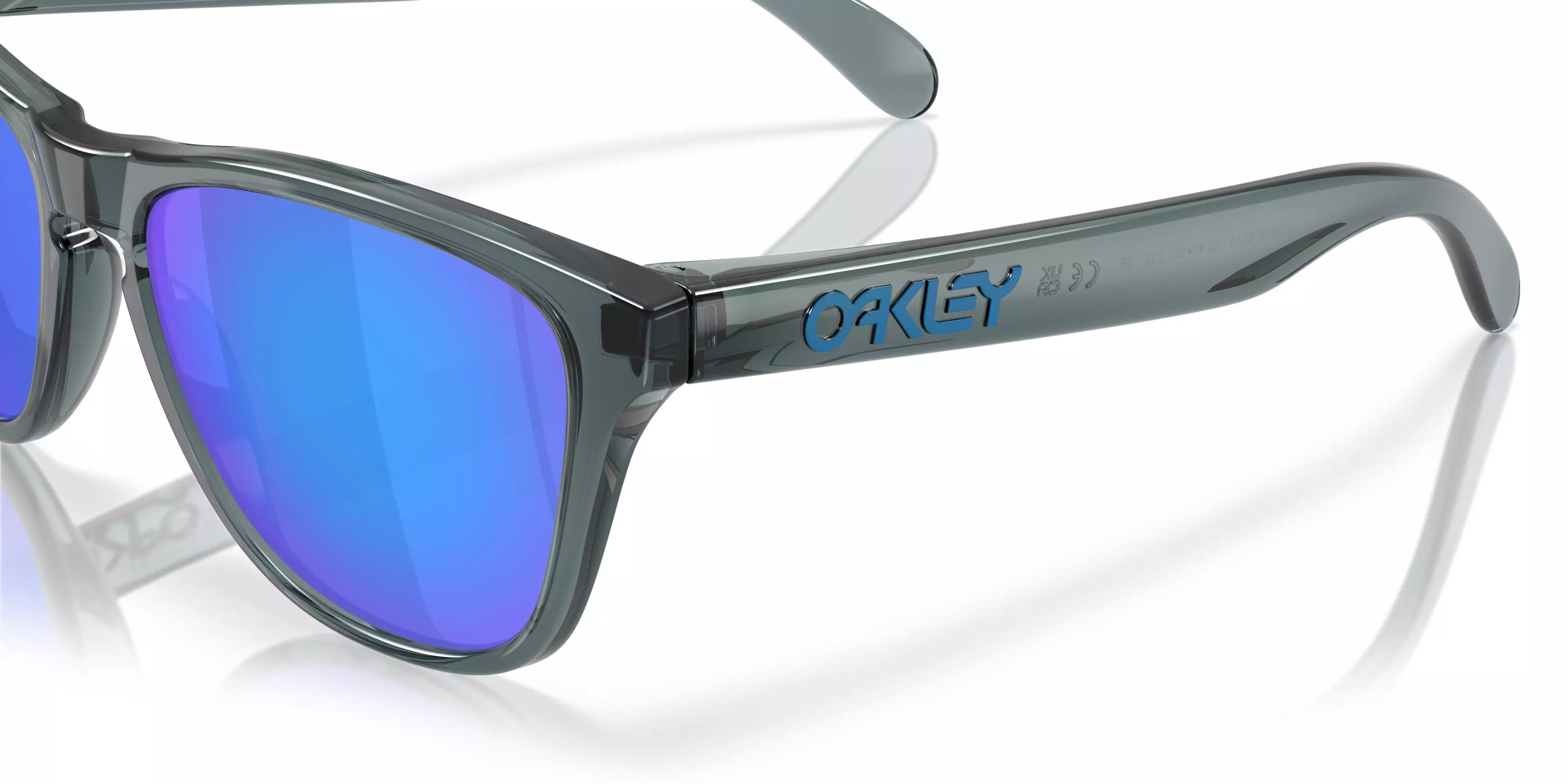 Oakley Frogskins S Prizm Sapphire Polarized Sunglasses - Crystal Black - BLACK/BLUE