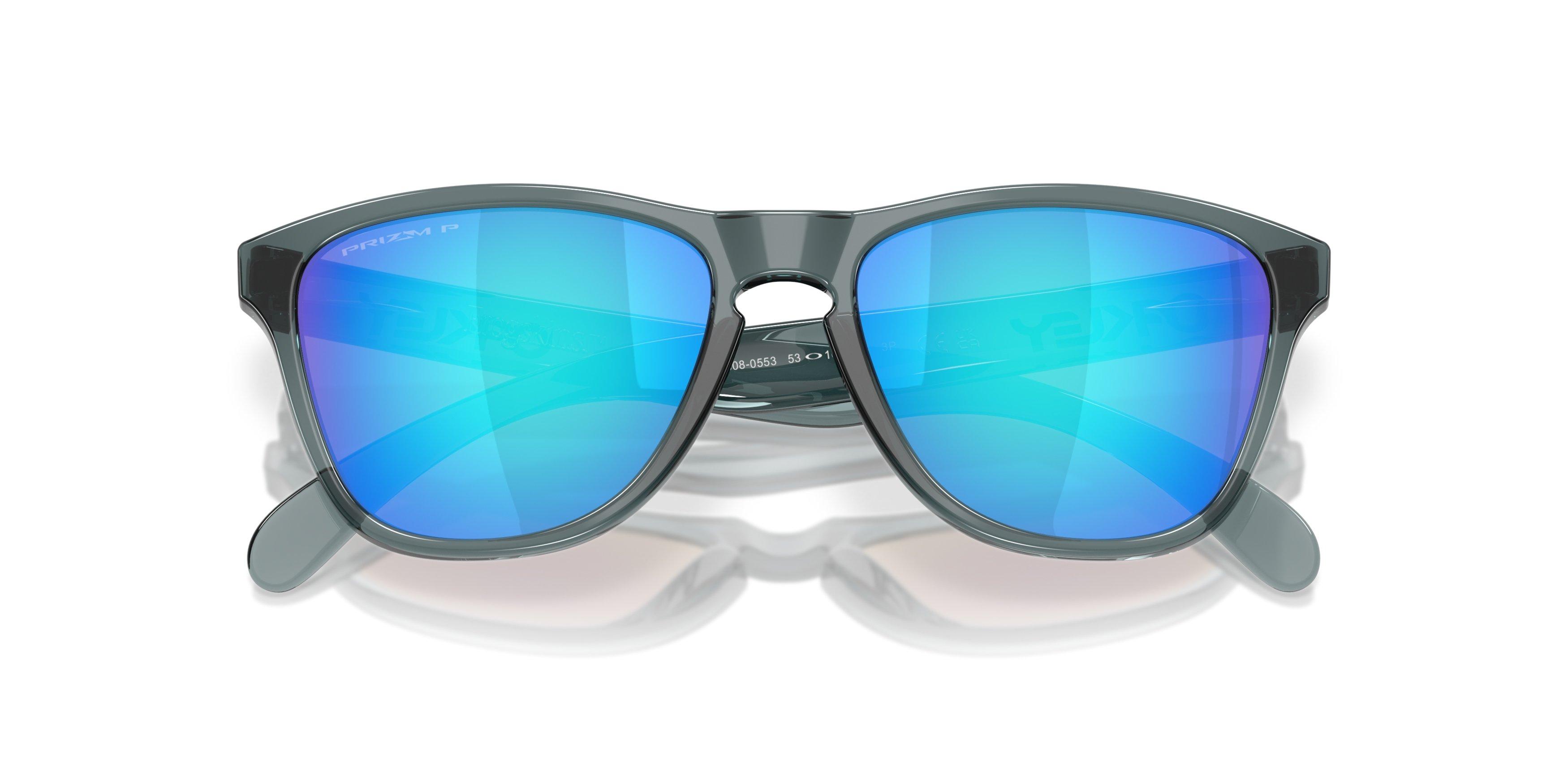 Oakley Frogskins S Prizm Sapphire Polarized Sunglasses - Crystal Black - BLACK/BLUE Thumbnail View 7