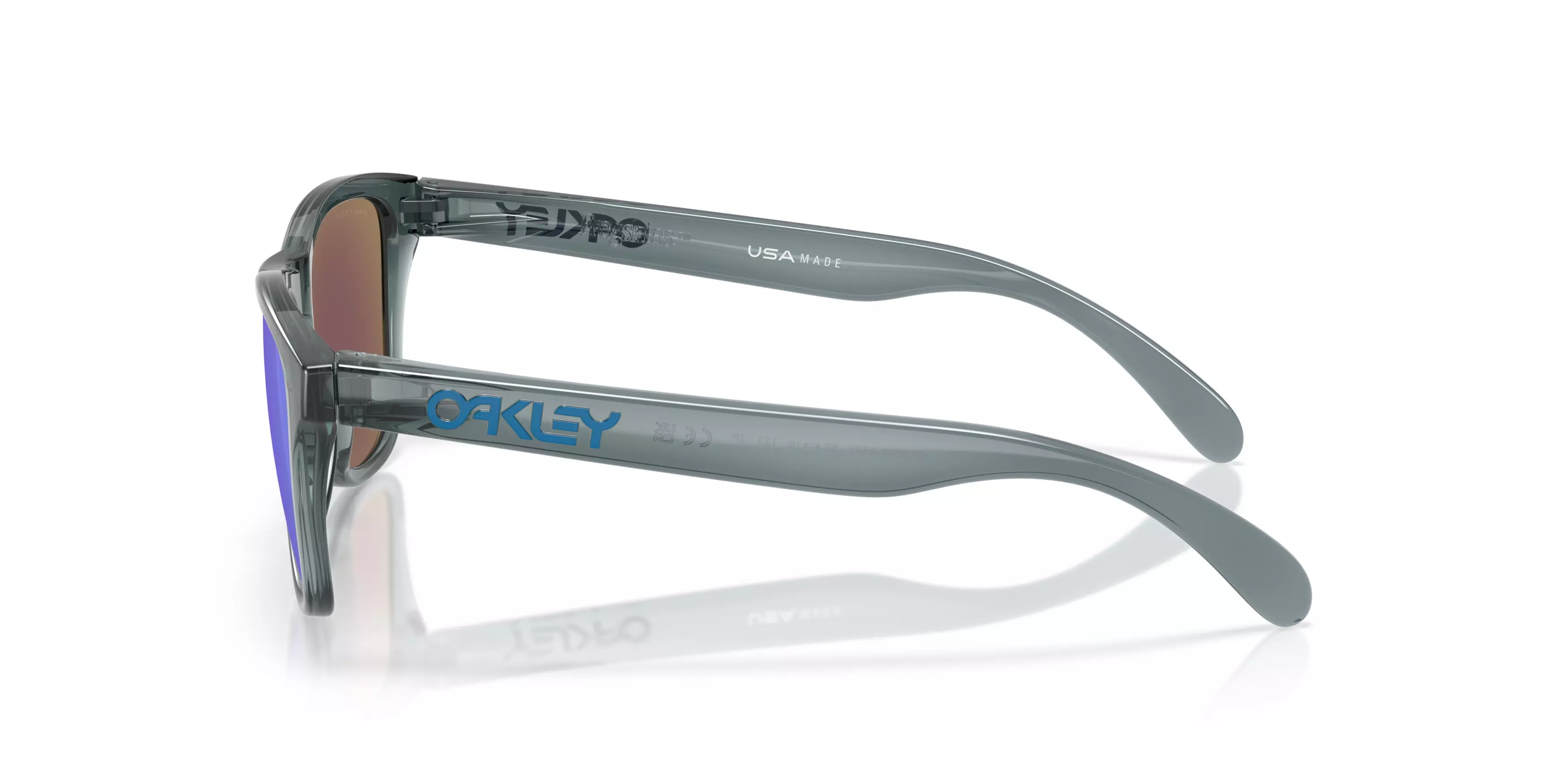 Oakley Frogskins S Prizm Sapphire Polarized Sunglasses - Crystal Black - BLACK/BLUE