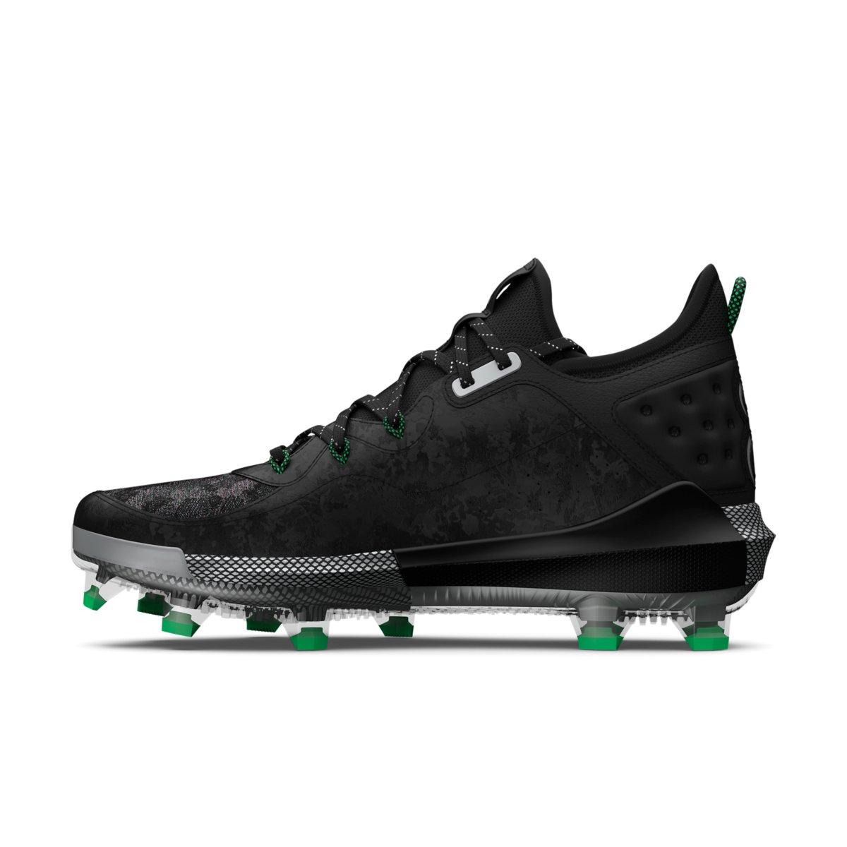 Under Armour Harper 8 Elite TPU "Black/Metallic Silver" Men's Baseball Cleat - BLACK/SILVER Thumbnail View 2
