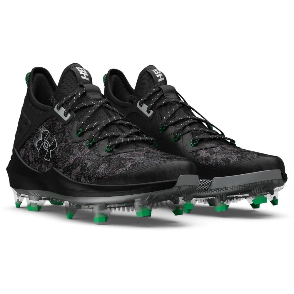 Under Armour Harper 8 Elite TPU "Black/Metallic Silver" Men's Baseball Cleat - BLACK/SILVER Thumbnail View 4