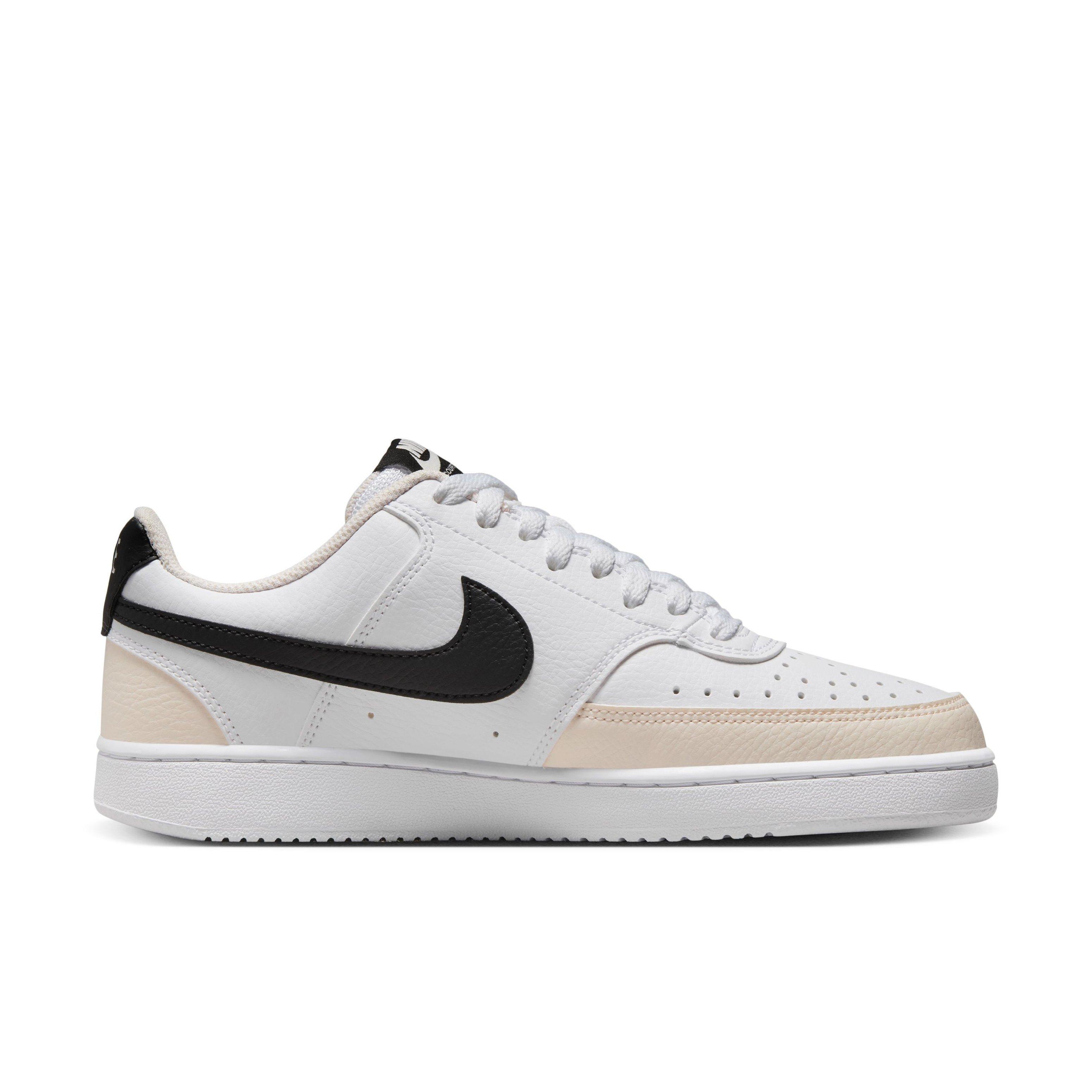 Nike Court Vision Low "White/Light Soft Pink/Black" Women's Shoe - WHITE/LT PINK/BLACK Thumbnail View 1