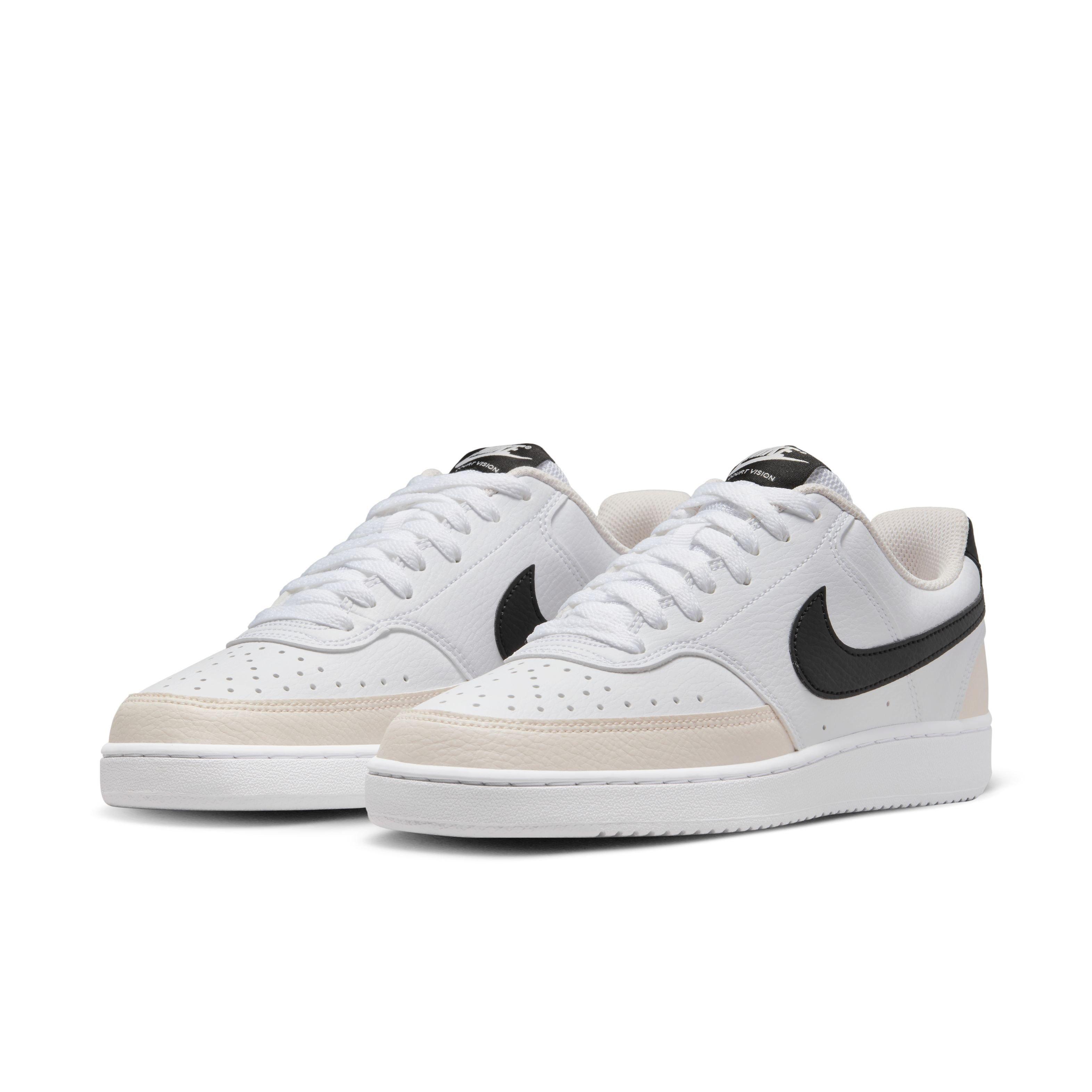 Nike Court Vision Low "White/Light Soft Pink/Black" Women's Shoe - WHITE/LT PINK/BLACK Thumbnail View 3