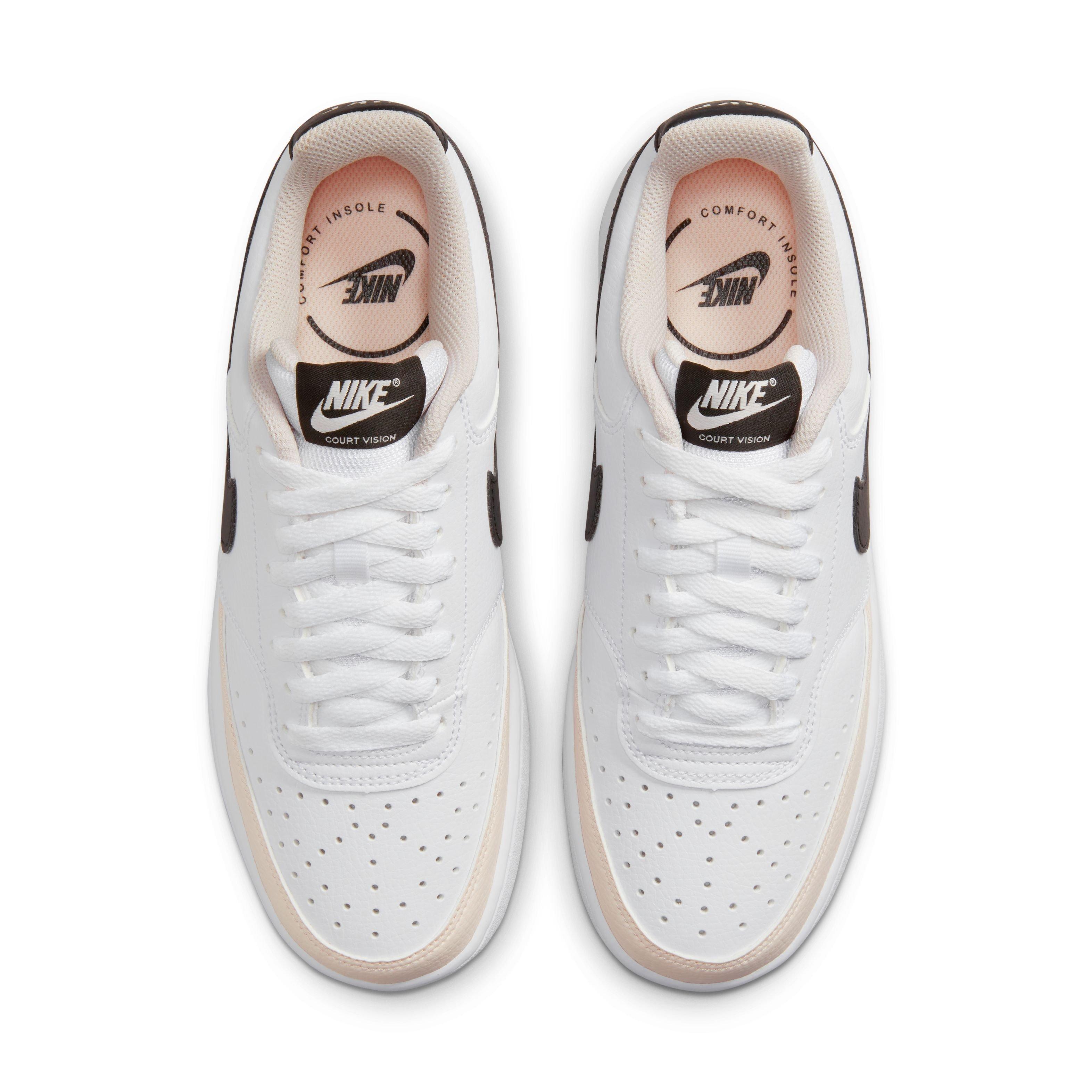 Nike Court Vision Low "White/Light Soft Pink/Black" Women's Shoe - WHITE/LT PINK/BLACK Thumbnail View 4