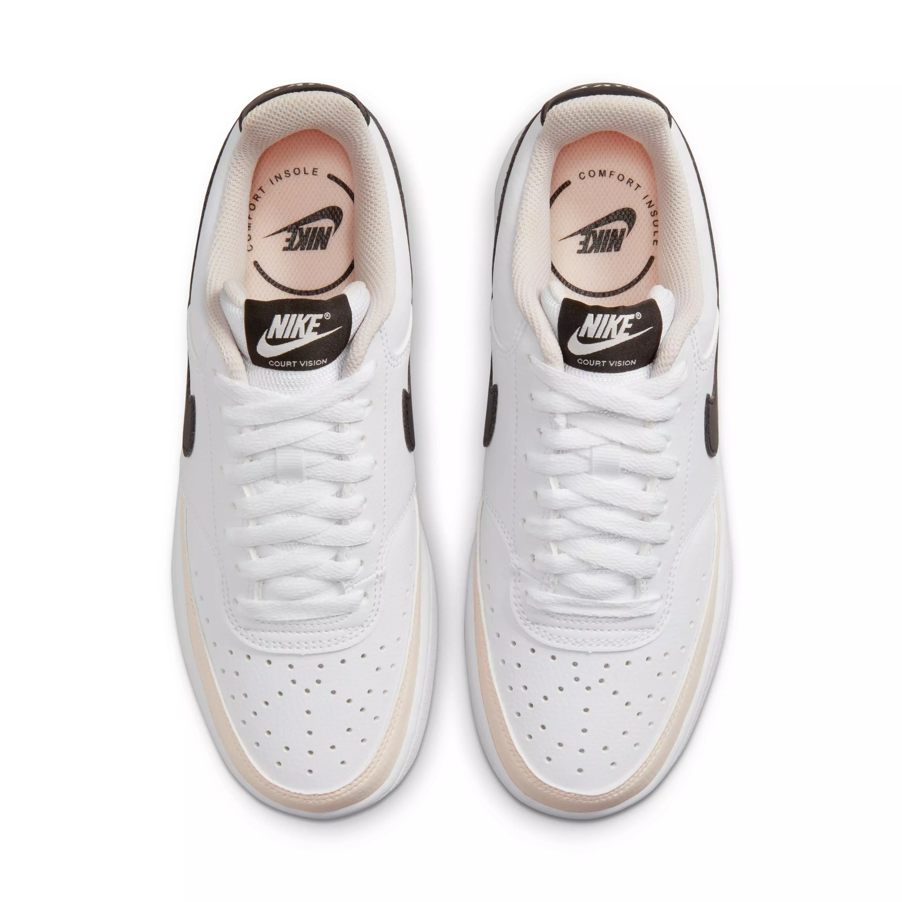 Nike Court Vision Low "White/Light Soft Pink/Black" Women's Shoe - WHITE/LT PINK/BLACK