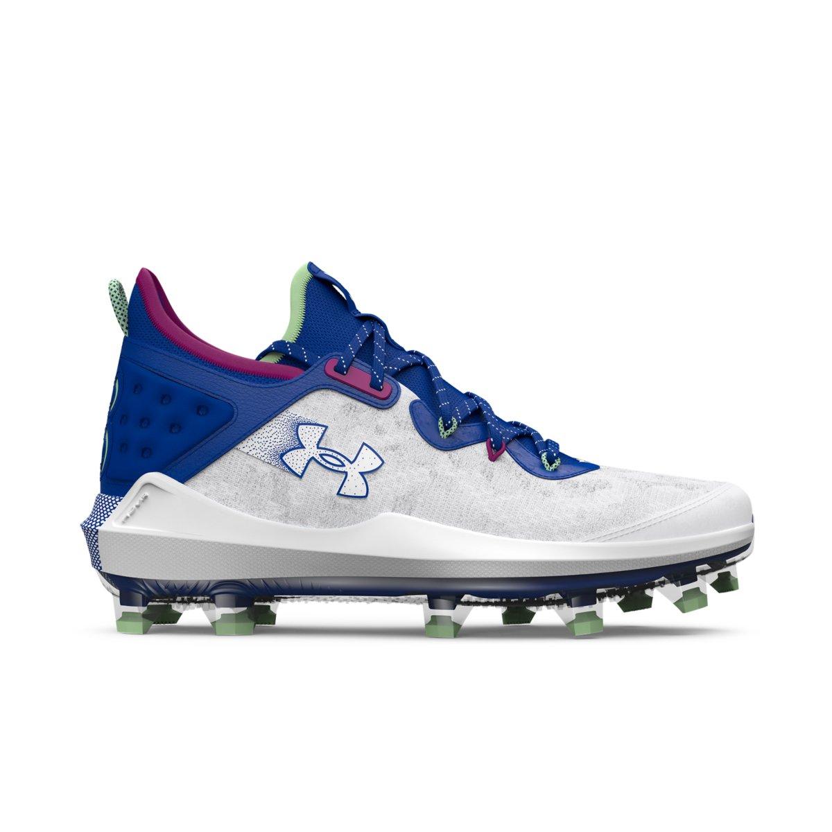 Under Armour Harper 8 Elite TPU "White/Royal" Men's Baseball Cleat - WHITE/ROYAL Thumbnail View 1