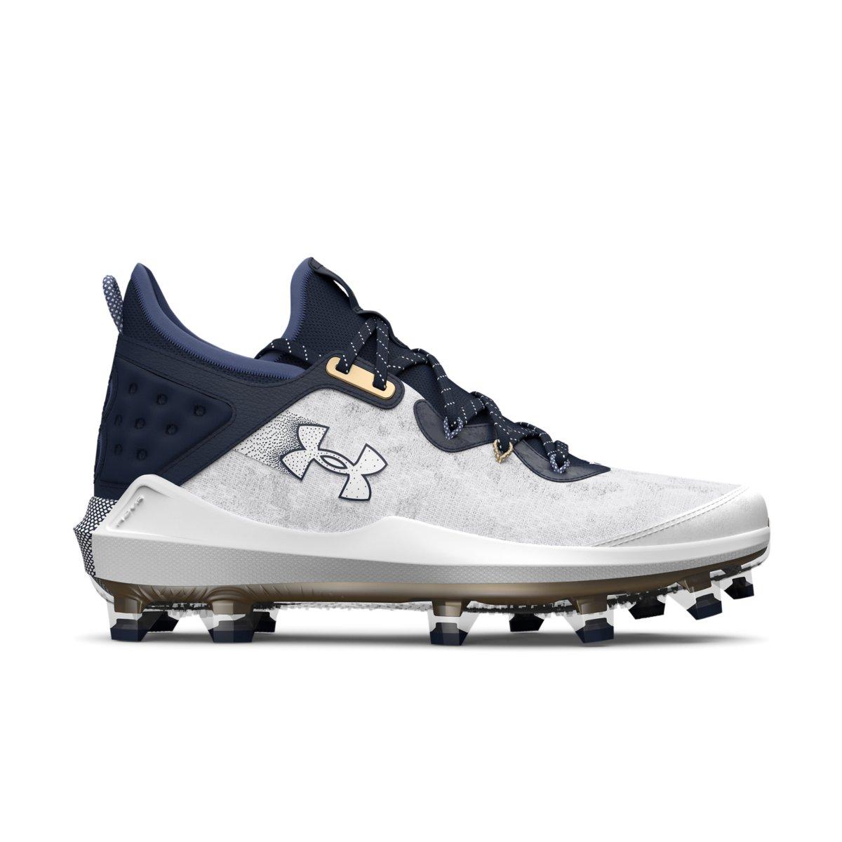 Under Armour Harper 8 Elite TPU "White/Midnight Navy" Men's Baseball Cleat - WHITE/NAVY Thumbnail View 1