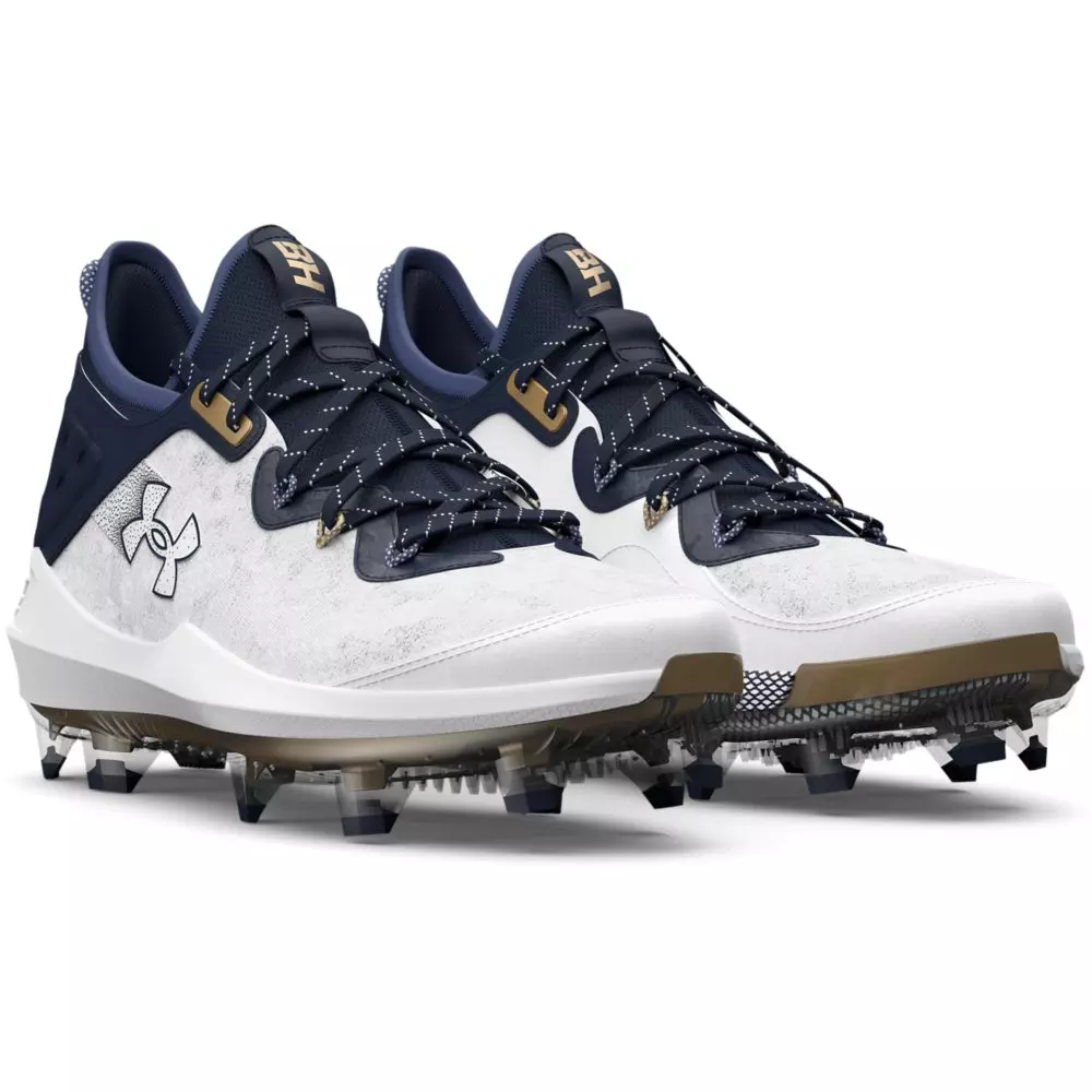 Under Armour Harper 8 Elite TPU "White/Midnight Navy" Men's Baseball Cleat - WHITE/NAVY