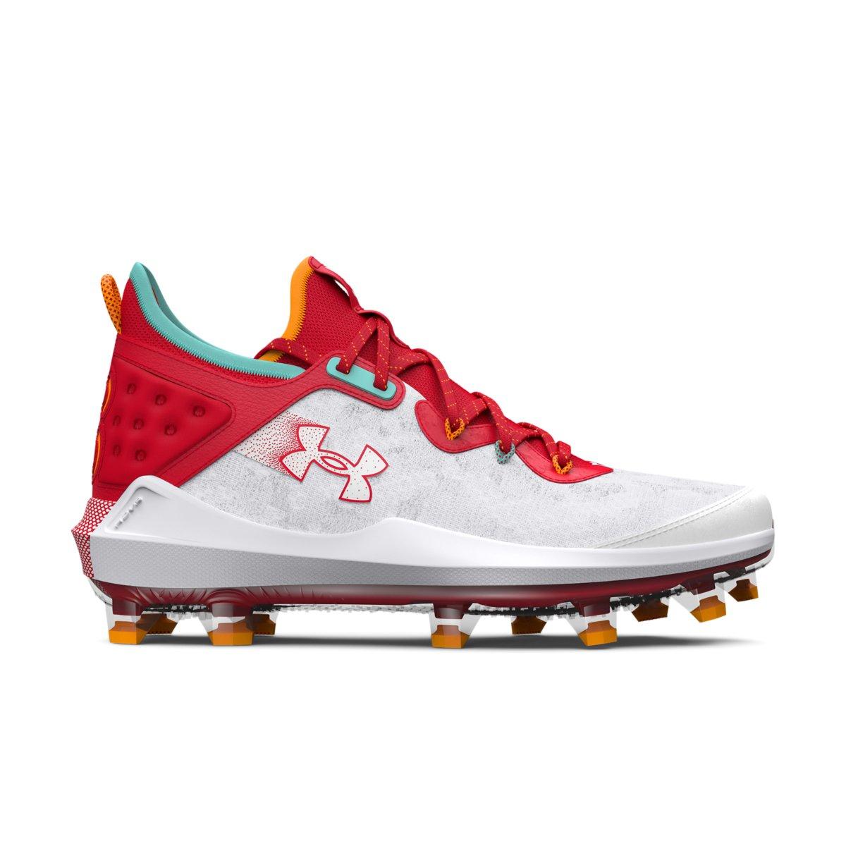 Under Armour Harper 8 Elite TPU "White/Red" Men's Baseball Cleat - WHITE/RED Thumbnail View 1