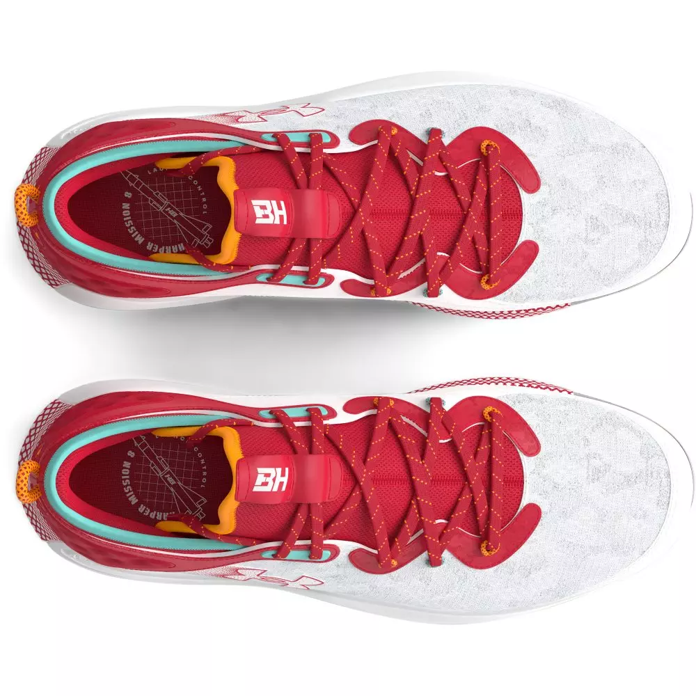 Under Armour Harper 8 Elite TPU "White/Red" Men's Baseball Cleat - WHITE/RED