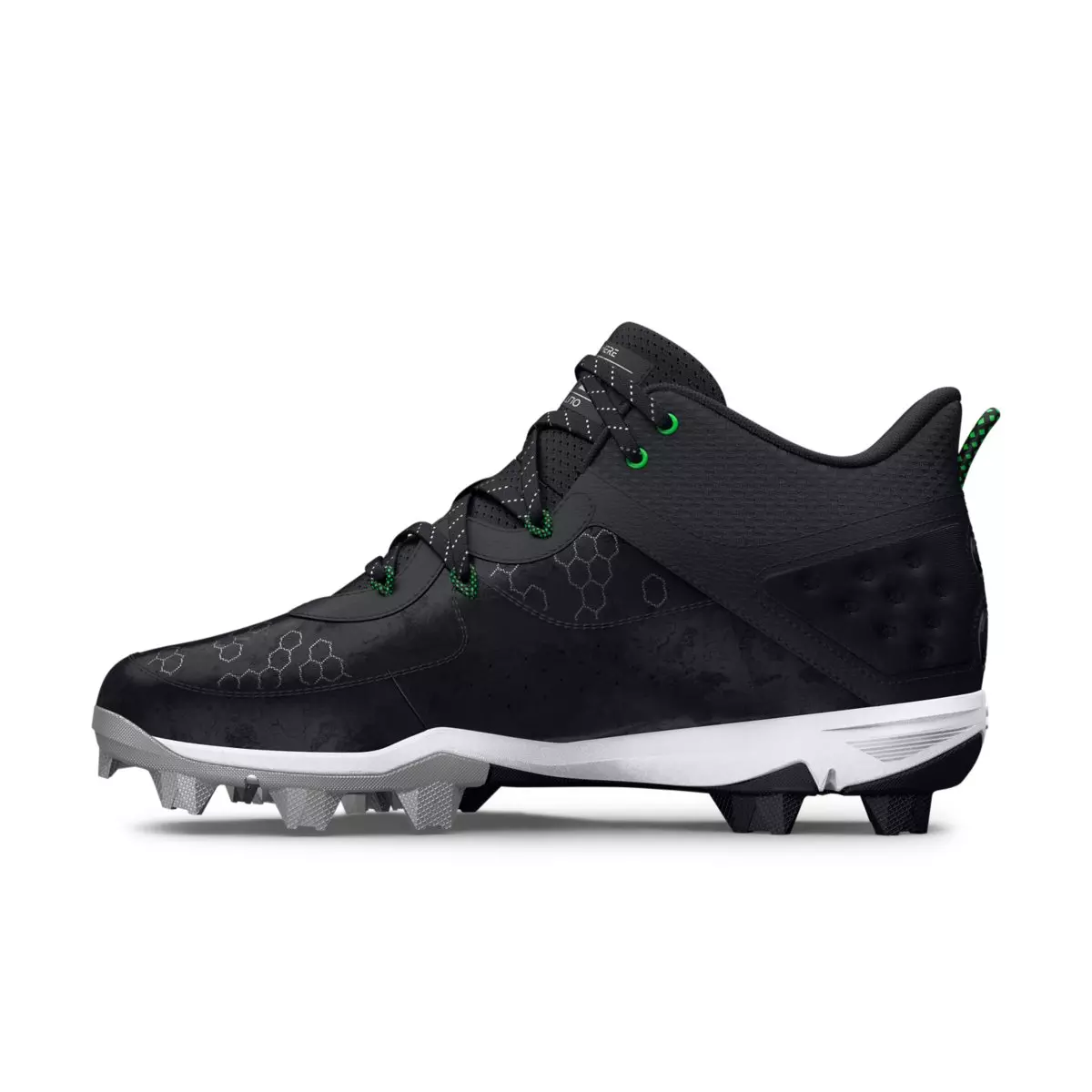 Under Armour Harper 8 Mid RM "Black/Metallic Silver" Men's Baseball Cleat - BLACK/SILVER