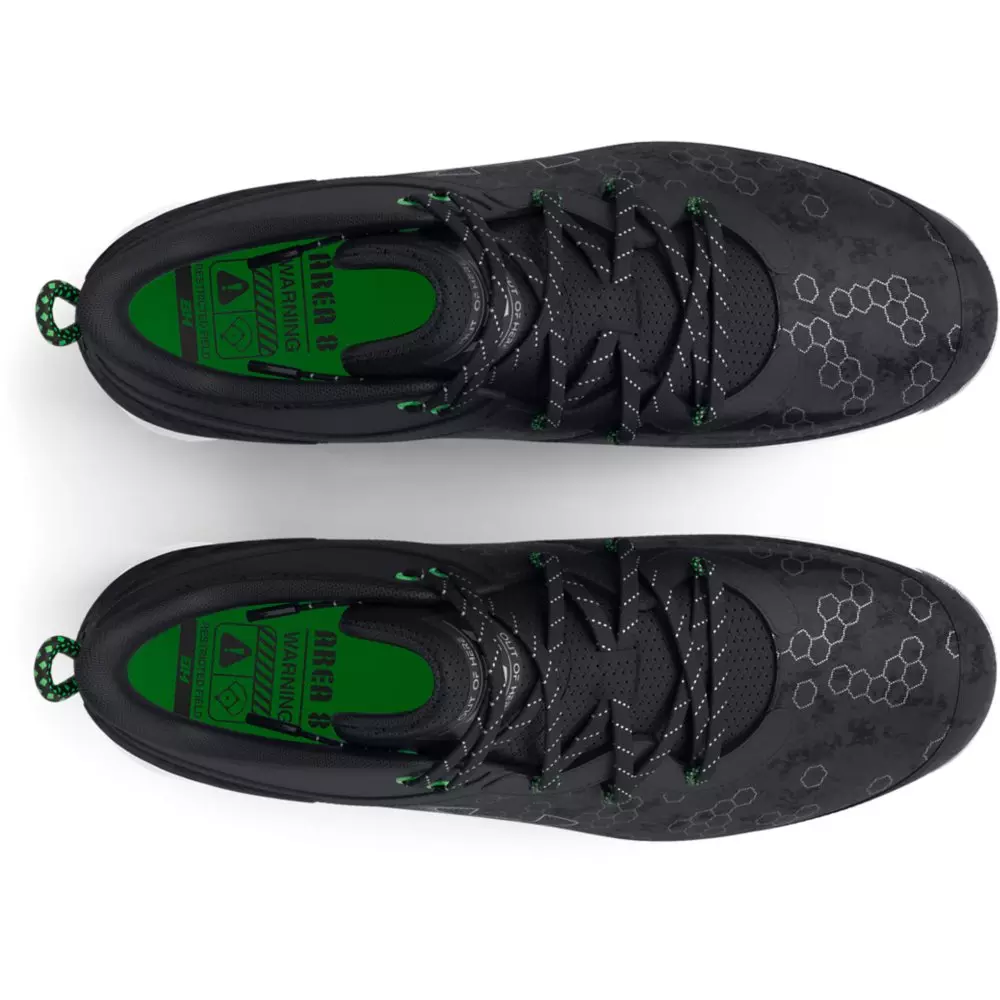 Under Armour Harper 8 Mid RM "Black/Metallic Silver" Men's Baseball Cleat - BLACK/SILVER