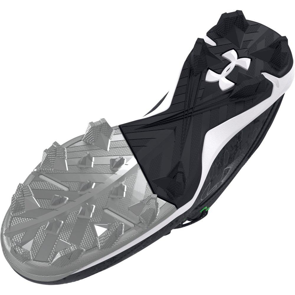 Under Armour Harper 8 Mid RM "Black/Metallic Silver" Men's Baseball Cleat - BLACK/SILVER Thumbnail View 5