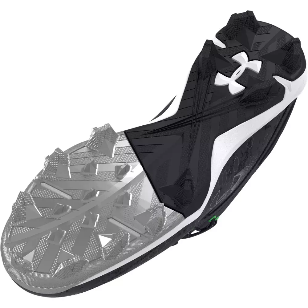 Under Armour Harper 8 Mid RM "Black/Metallic Silver" Men's Baseball Cleat - BLACK/SILVER
