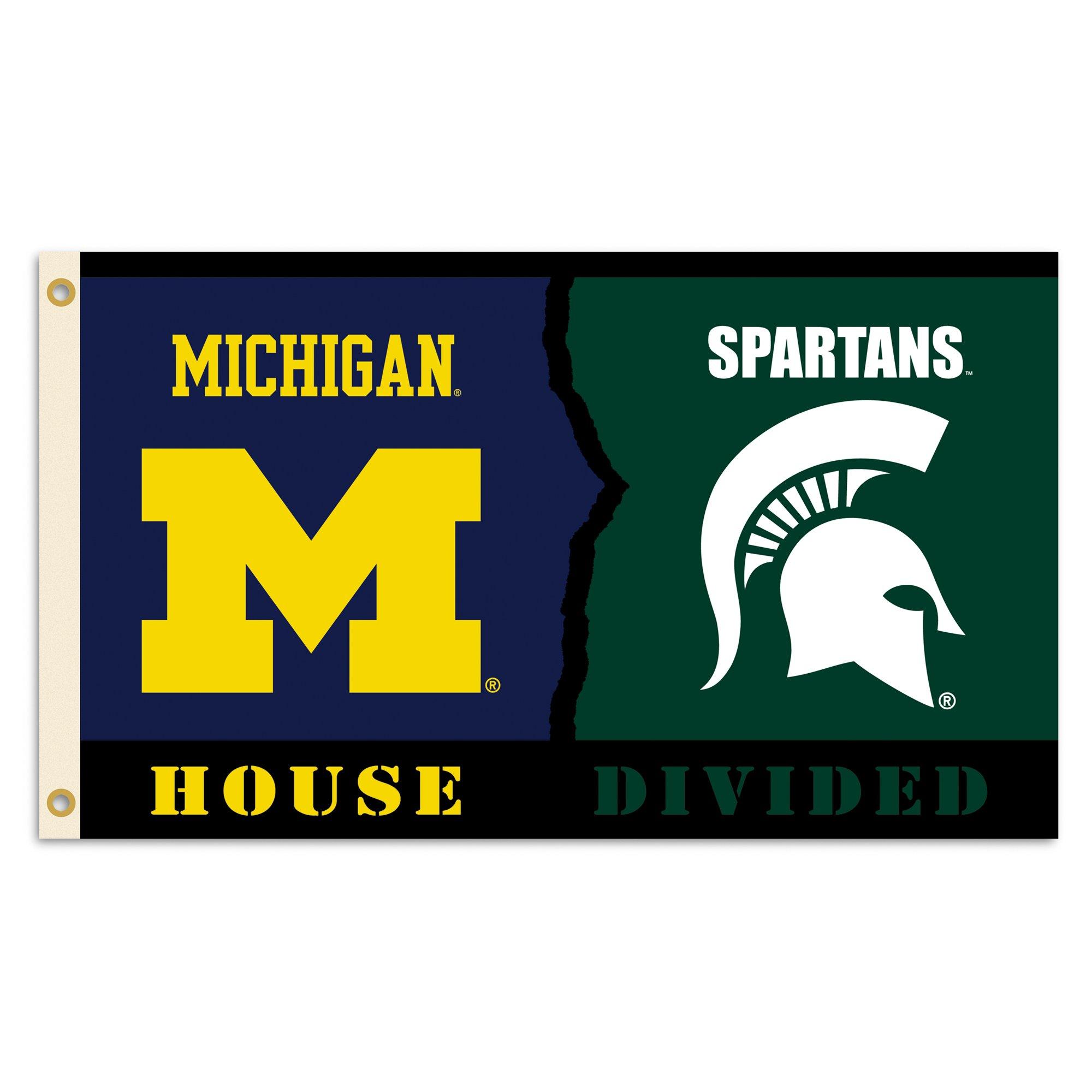 Bsi Products Michigan Wolverines Michigan State Spartans Rivalry House Divided 3ft X 5ft Flag Hibbett City Gear