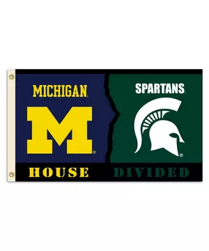 Bsi Products Michigan Wolverines Michigan State Spartans Rivalry House Divided 3ft X 5ft Flag Hibbett City Gear