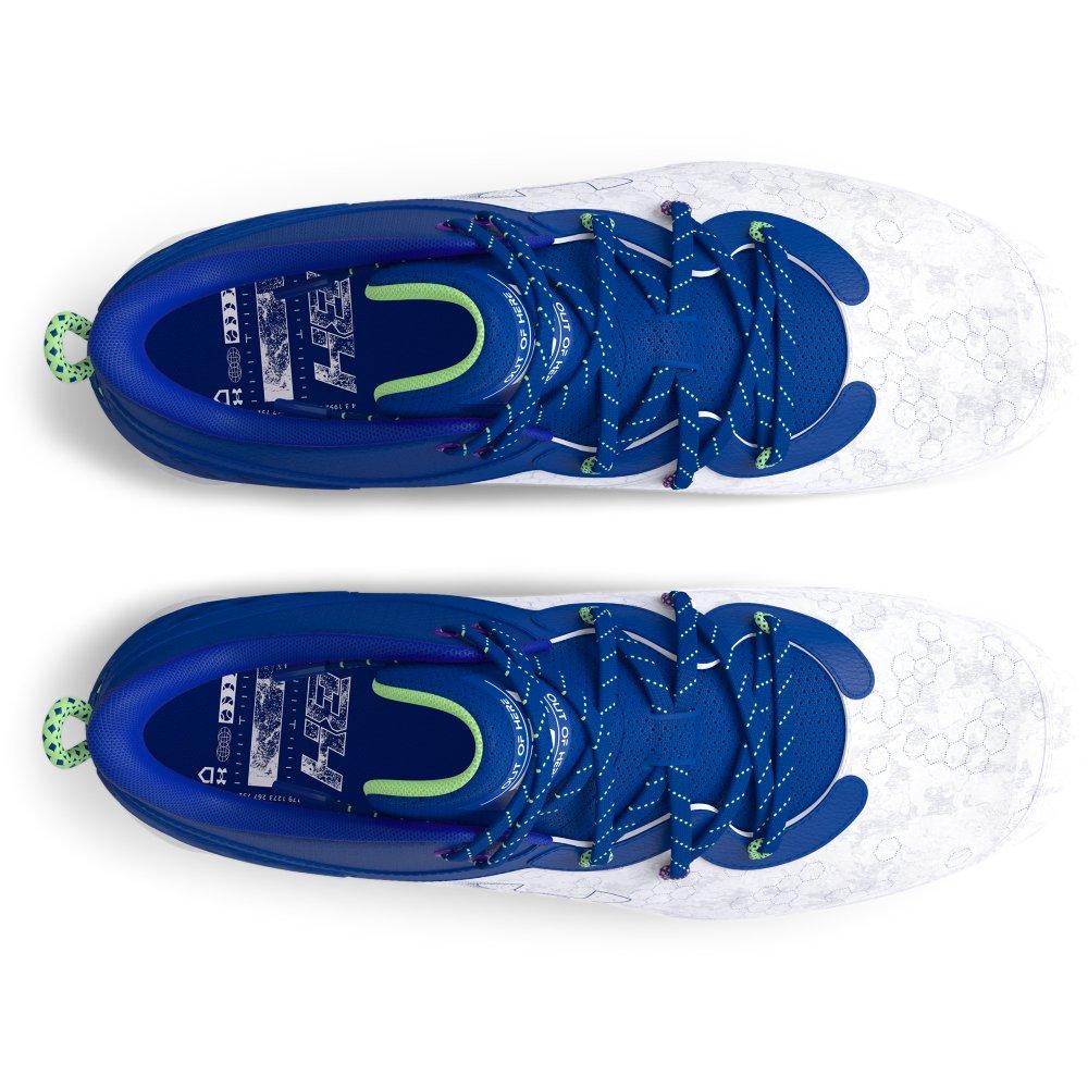 Under Armour Harper 8 Mid RM "Royal/White" Men's Baseball Cleat - ROYAL/WHITE Thumbnail View 3