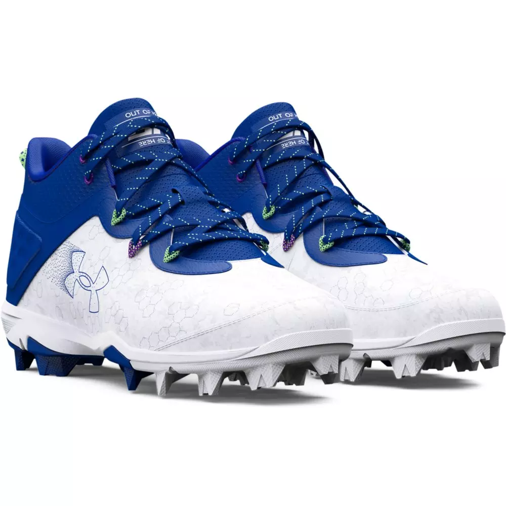 Under Armour Harper 8 Mid RM "Royal/White" Men's Baseball Cleat - ROYAL/WHITE
