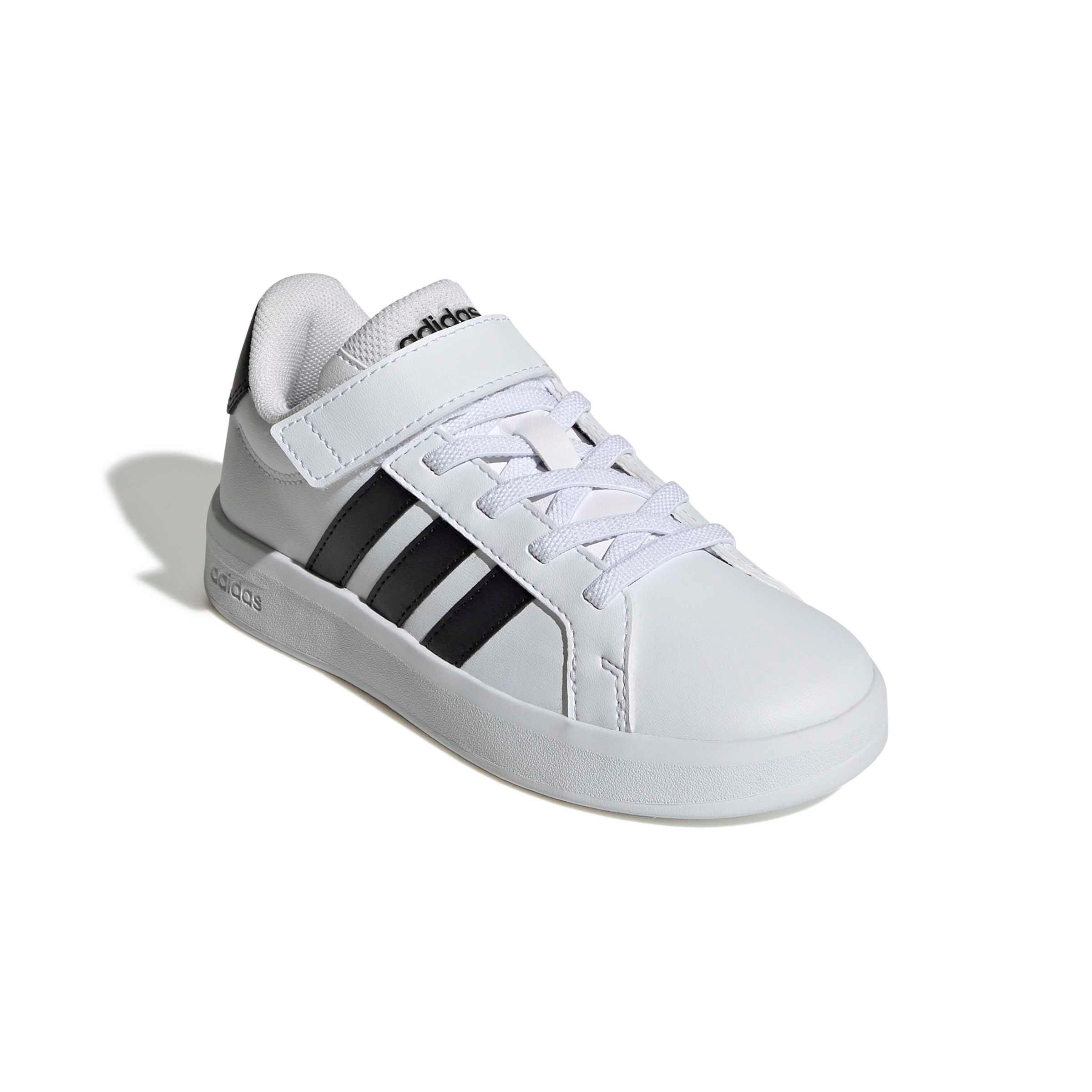 adidas Grand Court 3.0 "Ftwr White/Core Black/Ftwr White" Preschool Boys' Shoe - WHITE/BLACK/WHITE