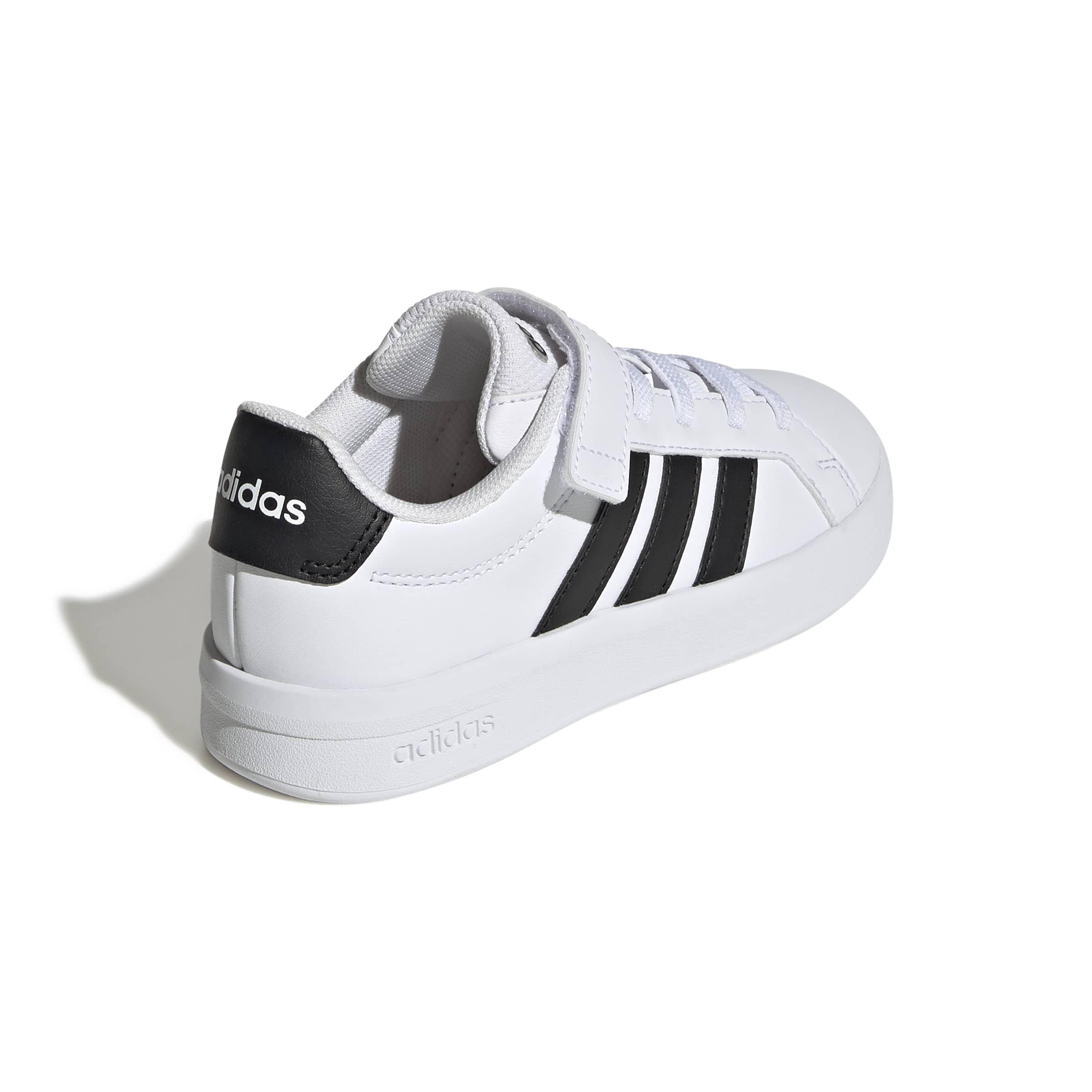 adidas Grand Court 3.0 "Ftwr White/Core Black/Ftwr White" Preschool Boys' Shoe - WHITE/BLACK/WHITE