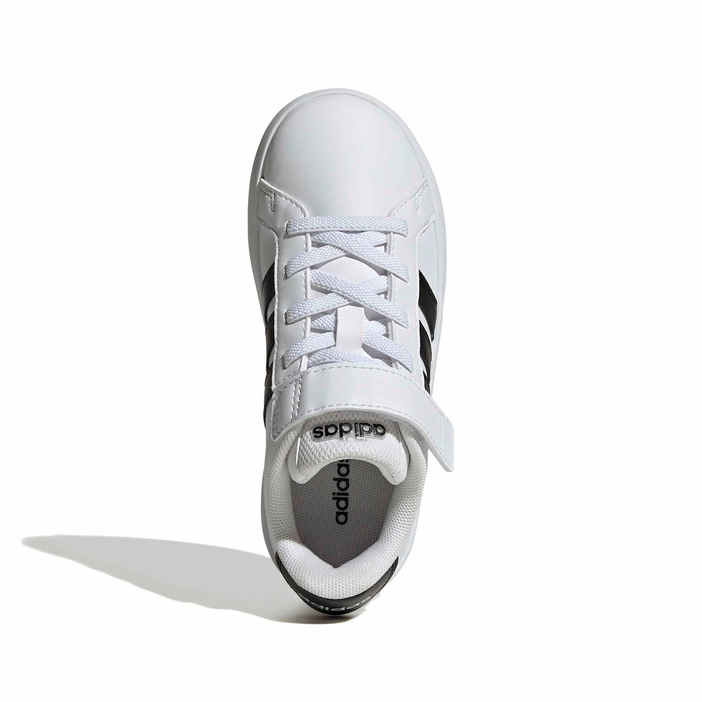 adidas Grand Court 3.0 "Ftwr White/Core Black/Ftwr White" Preschool Boys' Shoe - WHITE/BLACK/WHITE