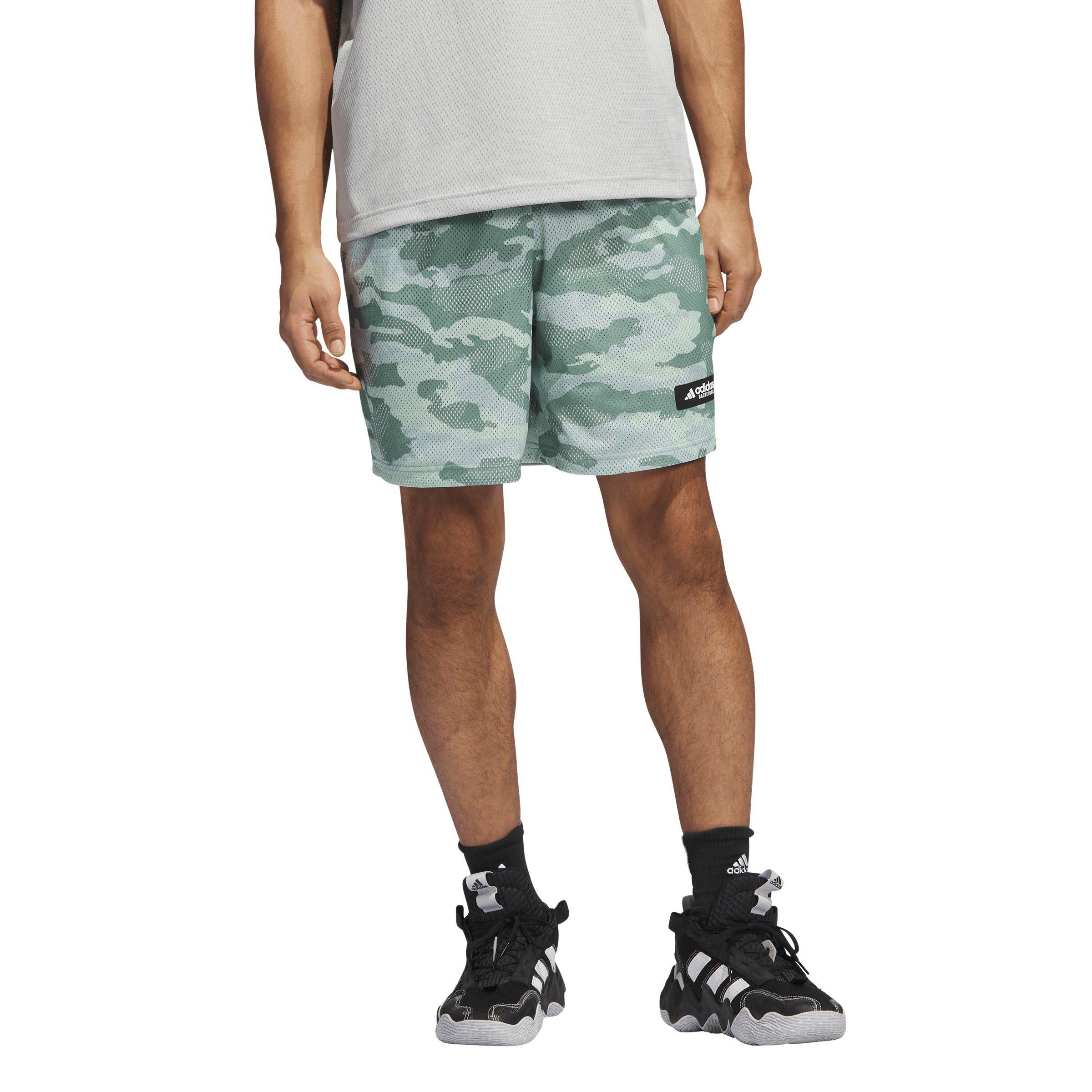 adidas Men's Legends Allover Print Basketball Shorts-Green/Sage - GREEN/SAGE Thumbnail View 1