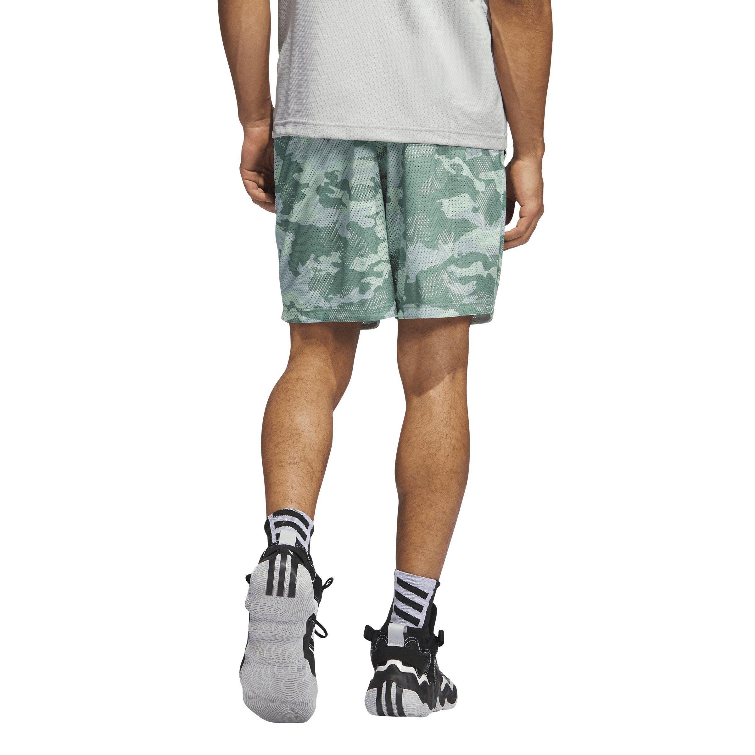 adidas Men's Legends Allover Print Basketball Shorts-Green/Sage - GREEN/SAGE Thumbnail View 2
