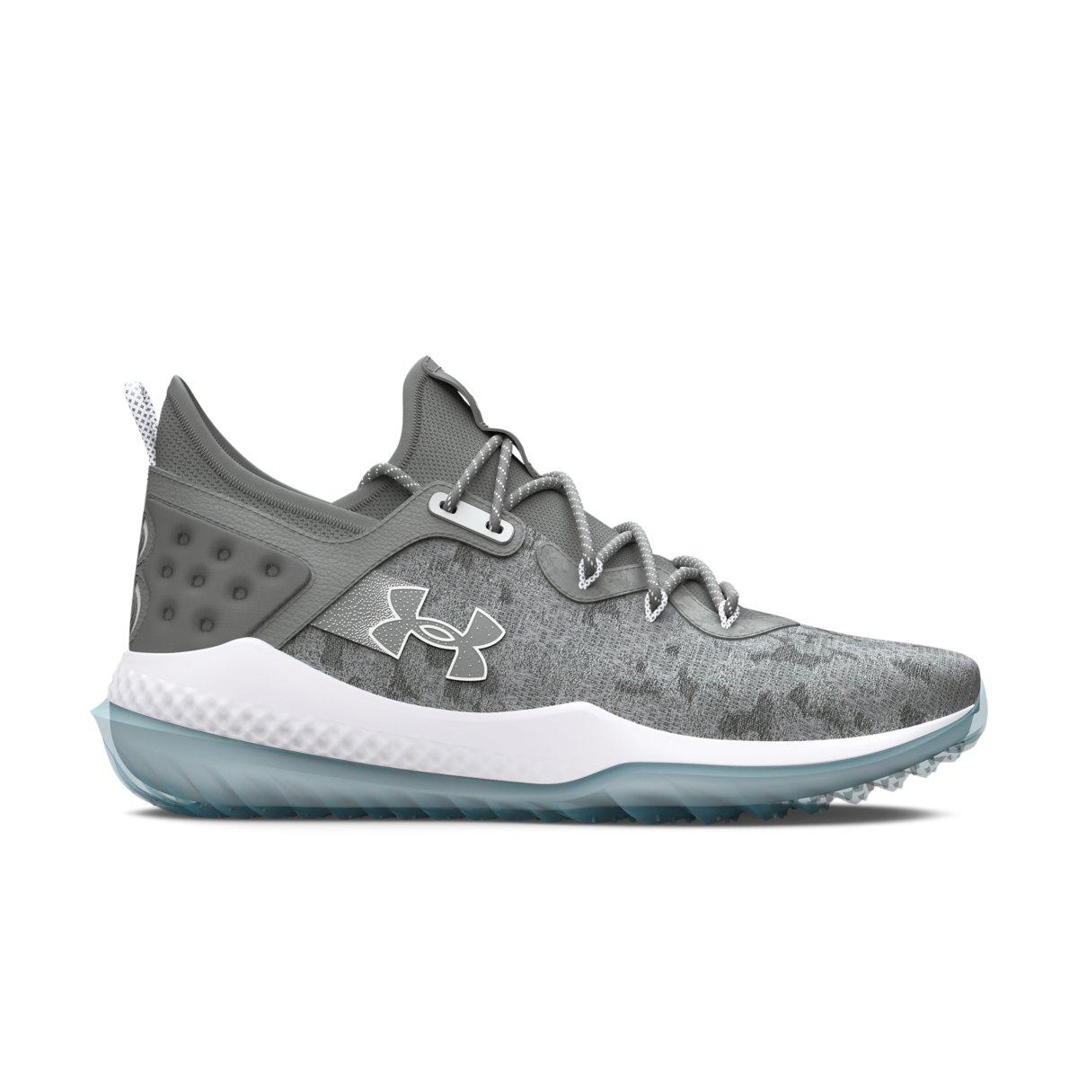 Under Armour Harper 8 Turf "Baseball Grey/White" Men's Baseball Cleat - GREY/WHITE Thumbnail View 1