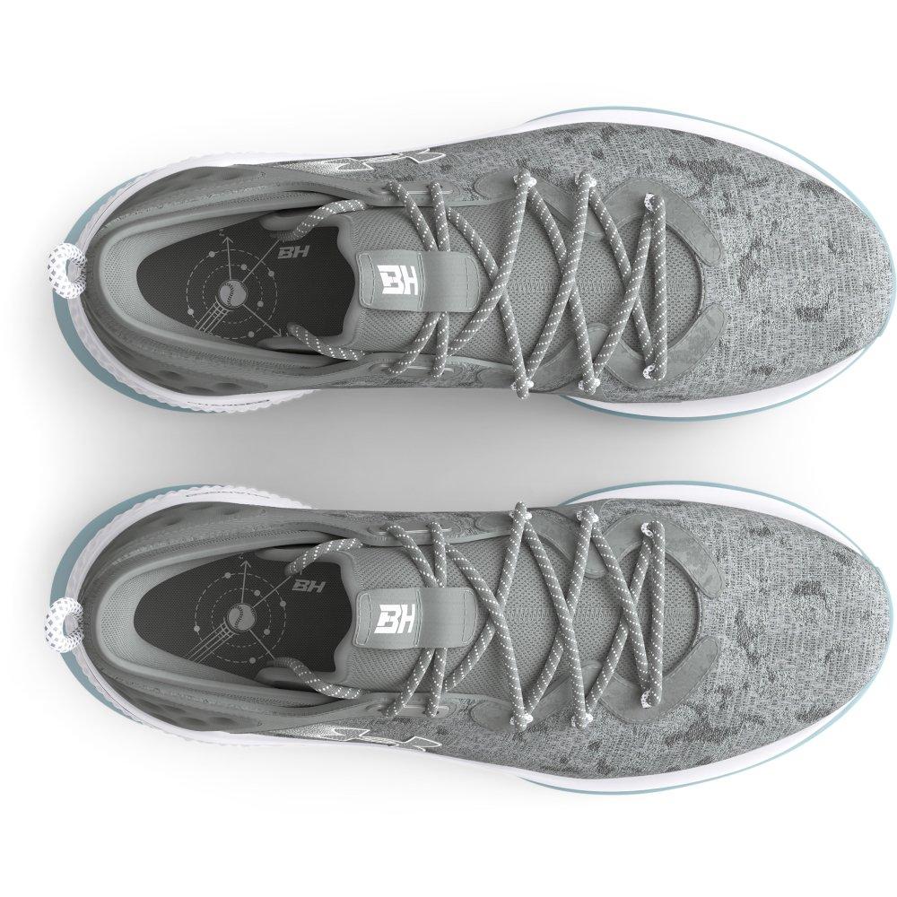 Under Armour Harper 8 Turf "Baseball Grey/White" Men's Baseball Cleat - GREY/WHITE Thumbnail View 3