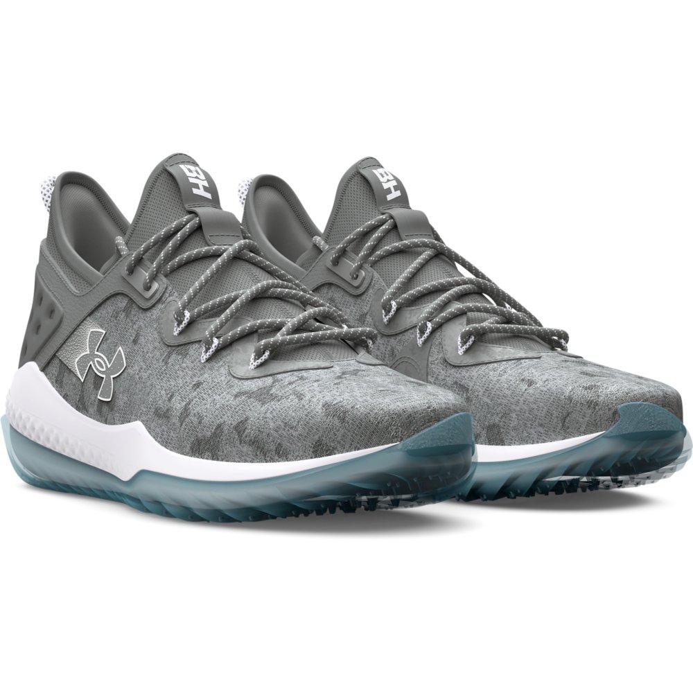 Under Armour Harper 8 Turf "Baseball Grey/White" Men's Baseball Cleat - GREY/WHITE Thumbnail View 4