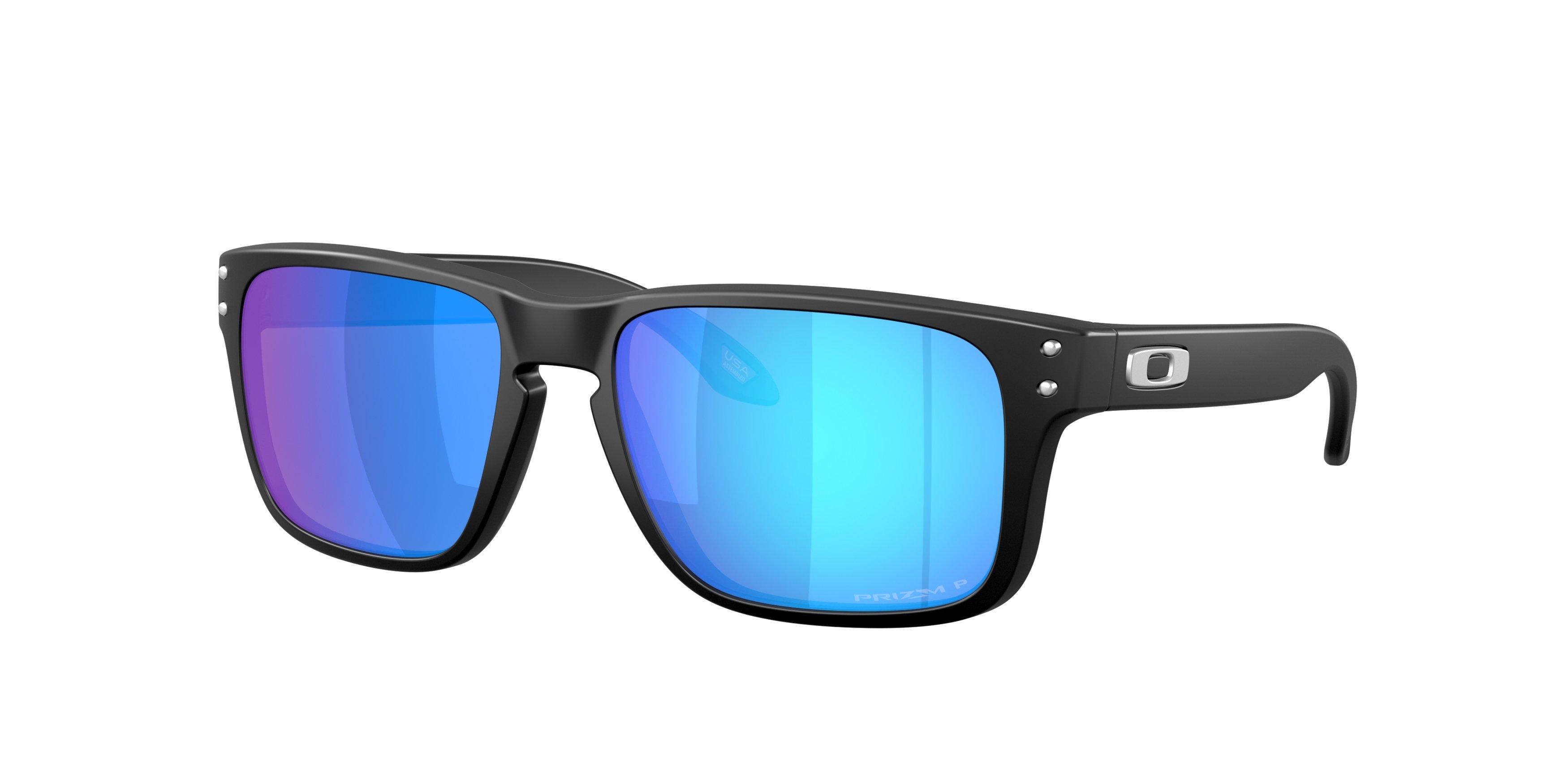 Oakley Holbrook S Prizm Sapphire Polarized Sunglasses - Matte Black - BLACK/BLUE Thumbnail View 1