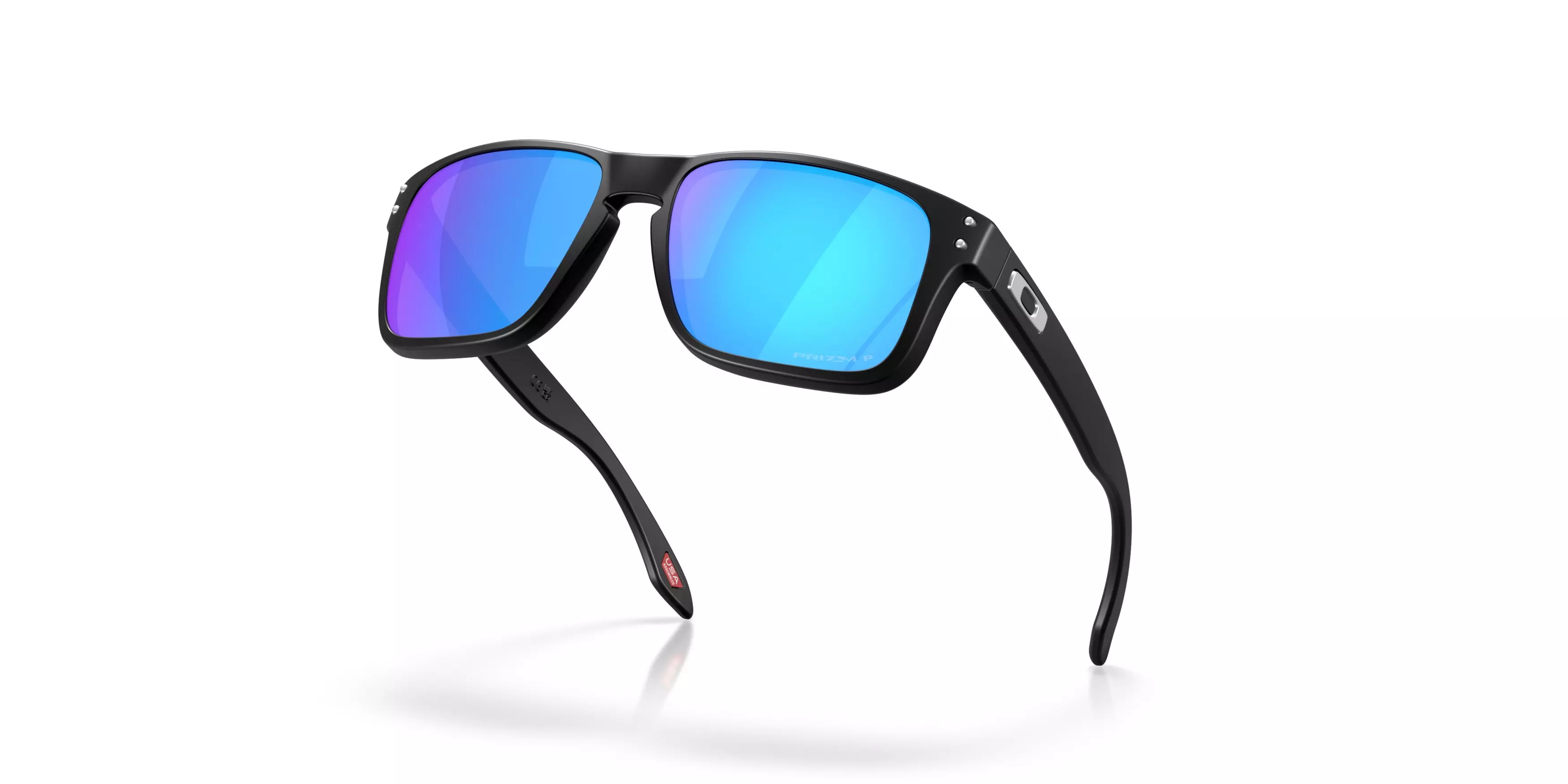 Oakley Holbrook S Prizm Sapphire Polarized Sunglasses - Matte Black - BLACK/BLUE