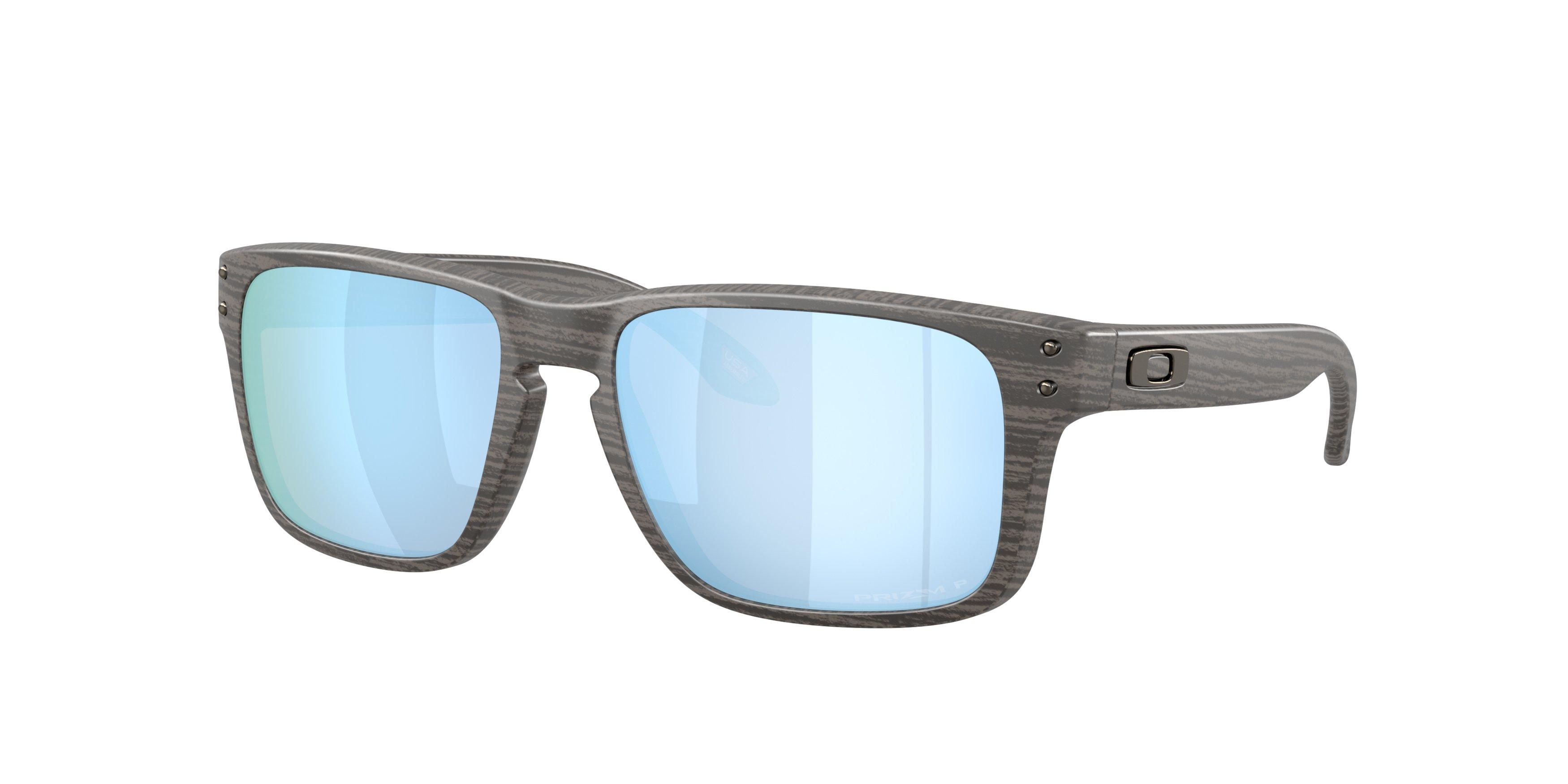 Oakley Holbrook S Prizm Deep Water Polarized Sunglasses - Grey Woodgrain - GREY/BLUE Thumbnail View 1