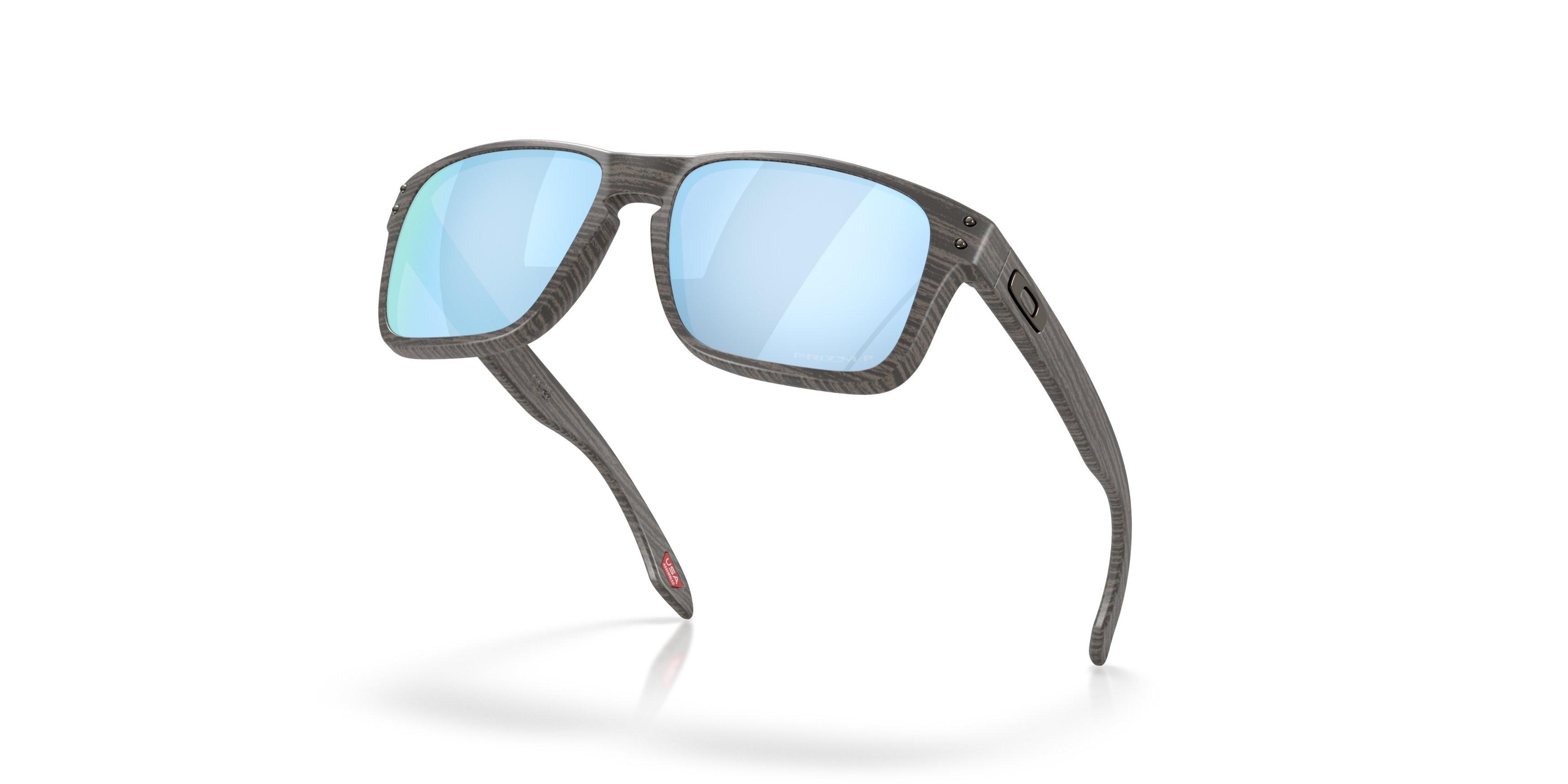Oakley Holbrook S Prizm Deep Water Polarized Sunglasses - Grey Woodgrain - GREY/BLUE Thumbnail View 4