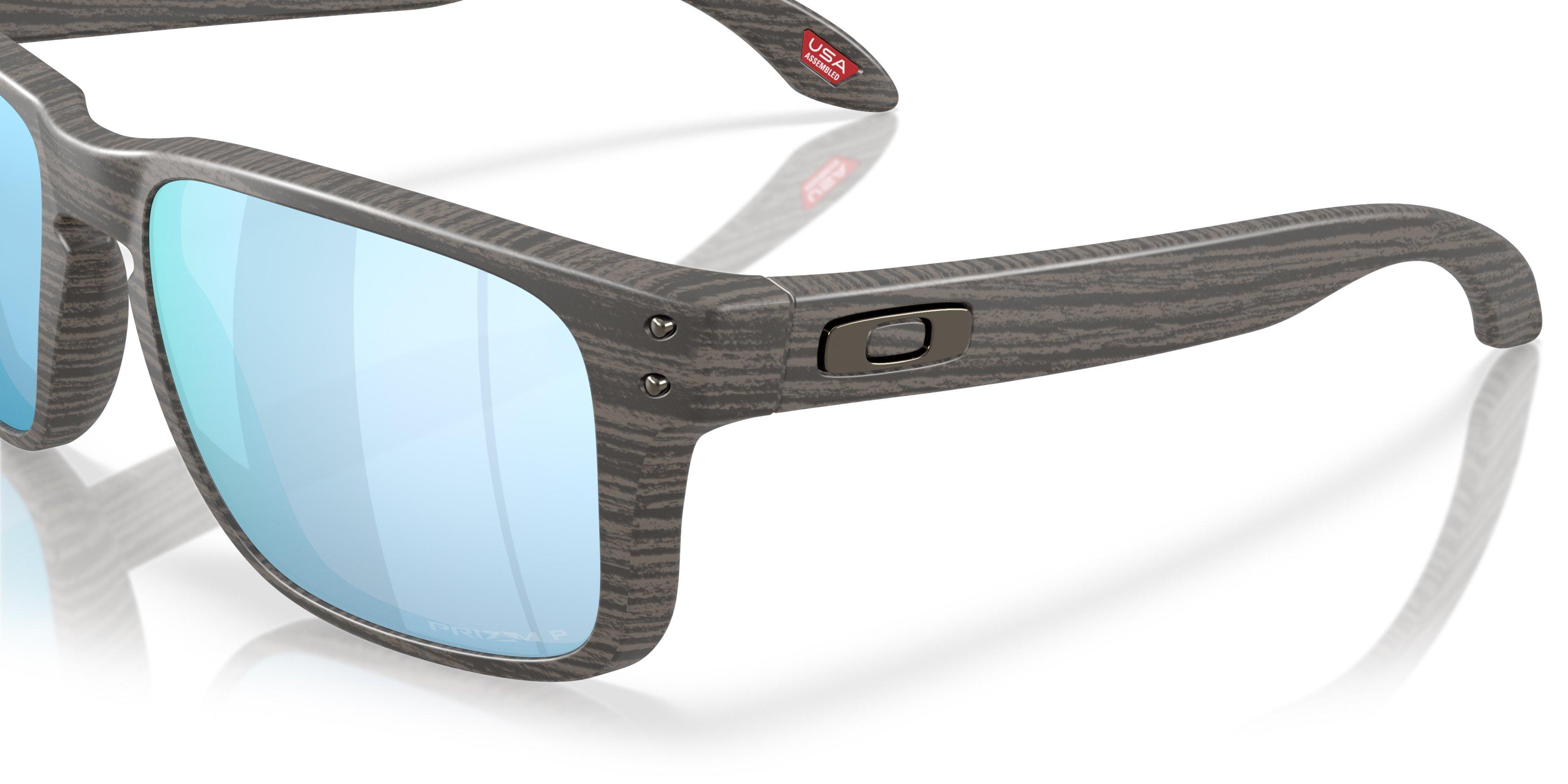 Oakley Holbrook S Prizm Deep Water Polarized Sunglasses - Grey Woodgrain - GREY/BLUE Thumbnail View 5