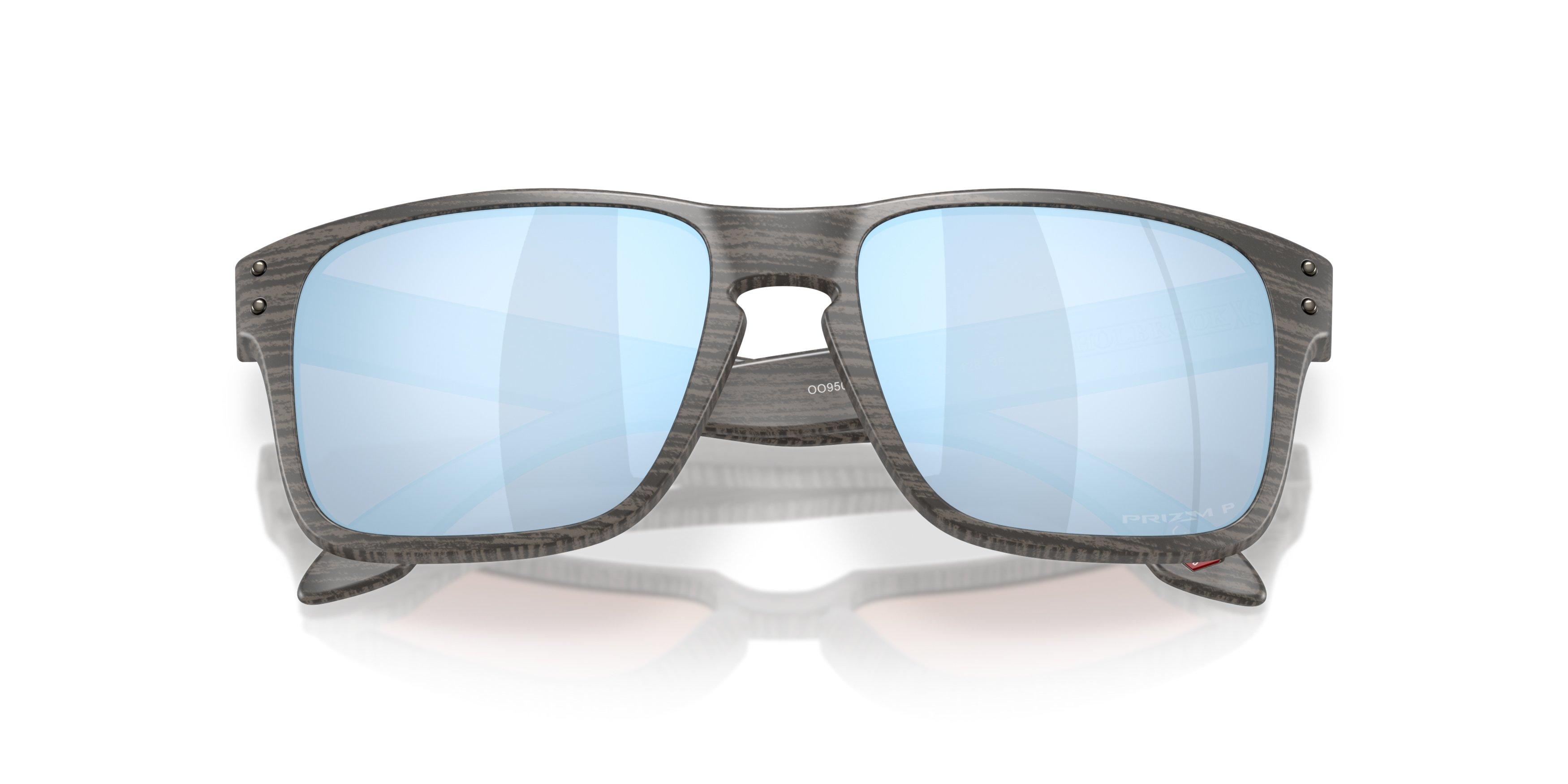 Oakley Holbrook S Prizm Deep Water Polarized Sunglasses - Grey Woodgrain - GREY/BLUE Thumbnail View 7