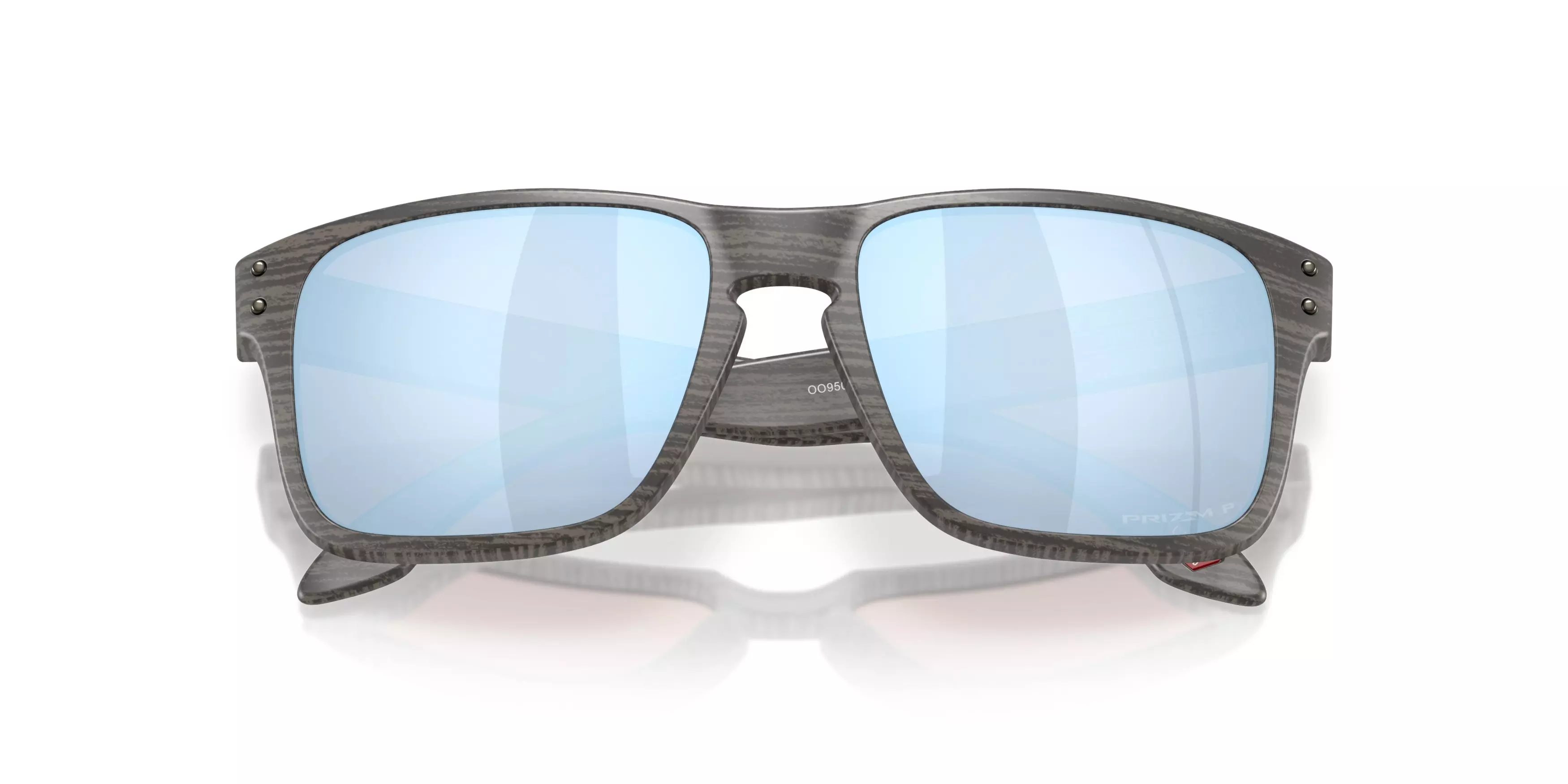 Oakley Holbrook S Prizm Deep Water Polarized Sunglasses - Grey Woodgrain - GREY/BLUE