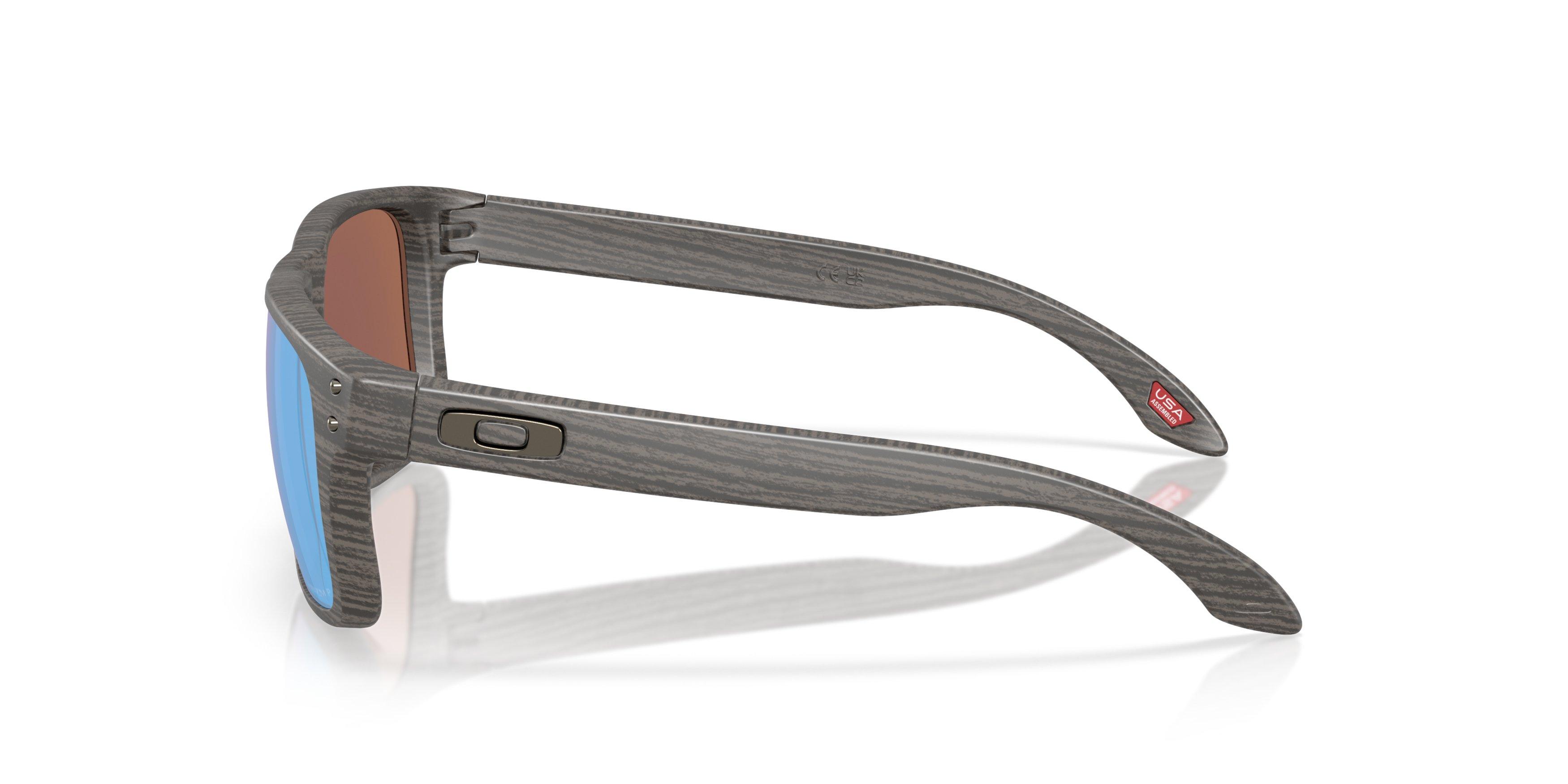 Oakley Holbrook S Prizm Deep Water Polarized Sunglasses - Grey Woodgrain - GREY/BLUE Thumbnail View 8