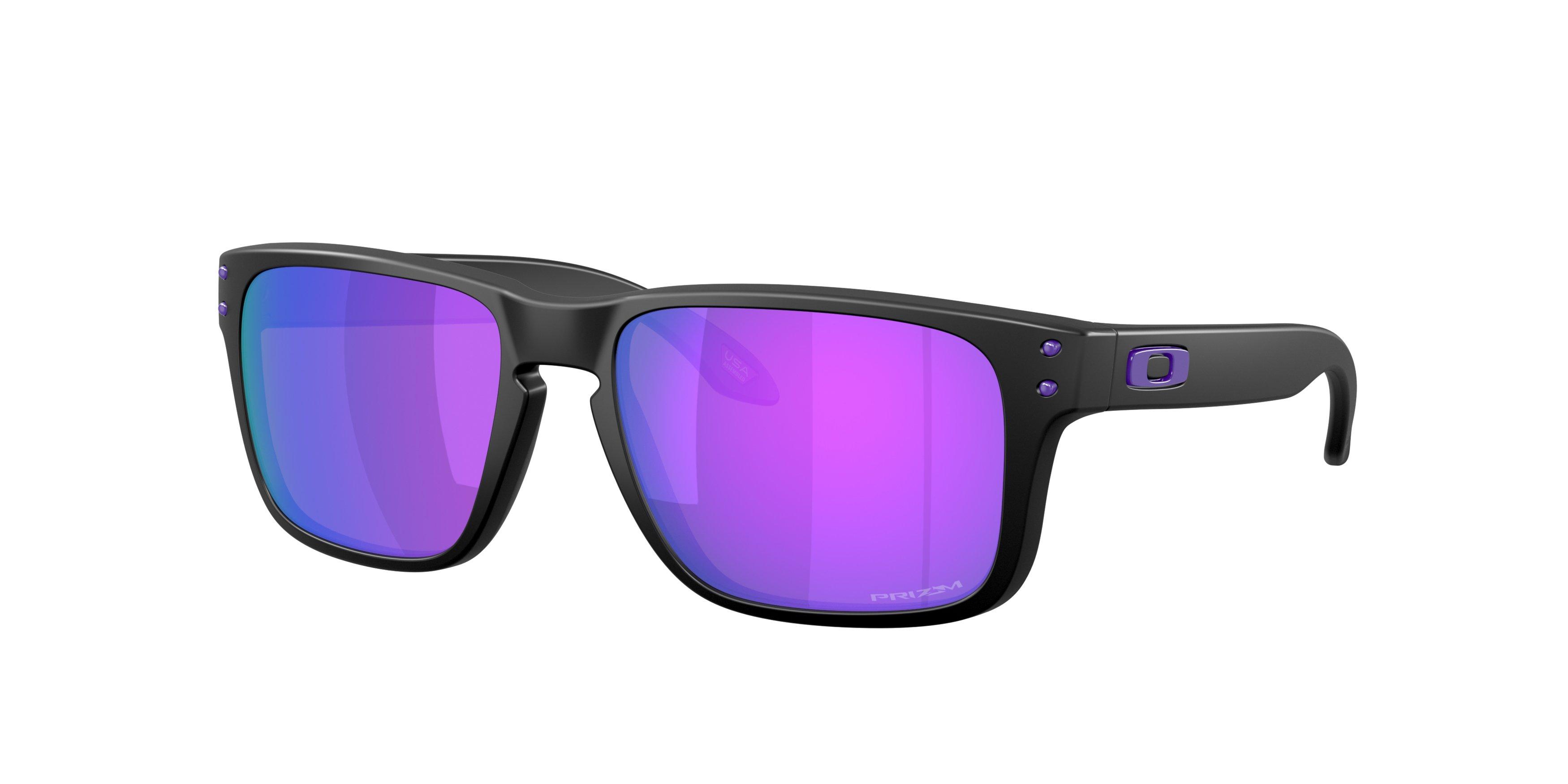 Oakley Holbrook S Prizm Violet Sunglasses - Matte Black - BLACK/VIOLET Thumbnail View 1