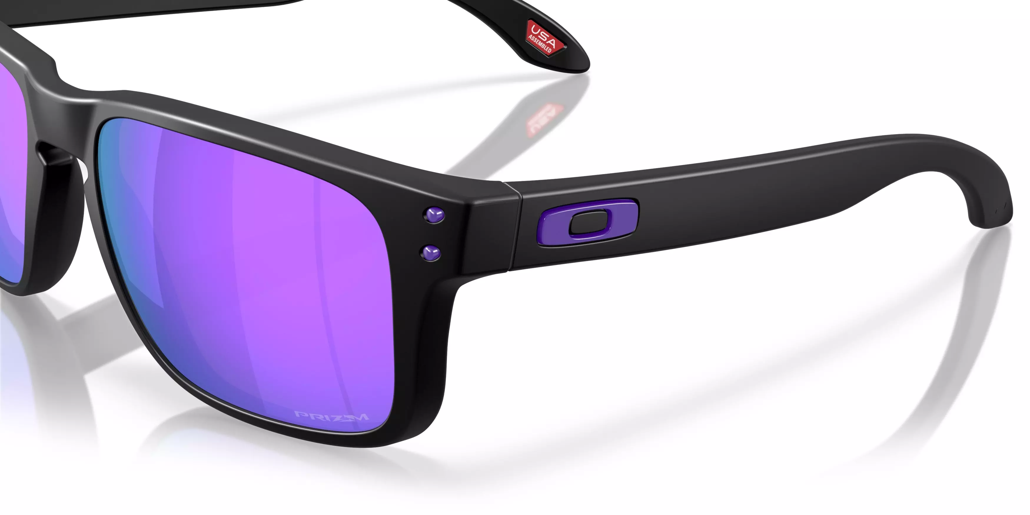 Oakley Holbrook S Prizm Violet Sunglasses - Matte Black - BLACK/VIOLET