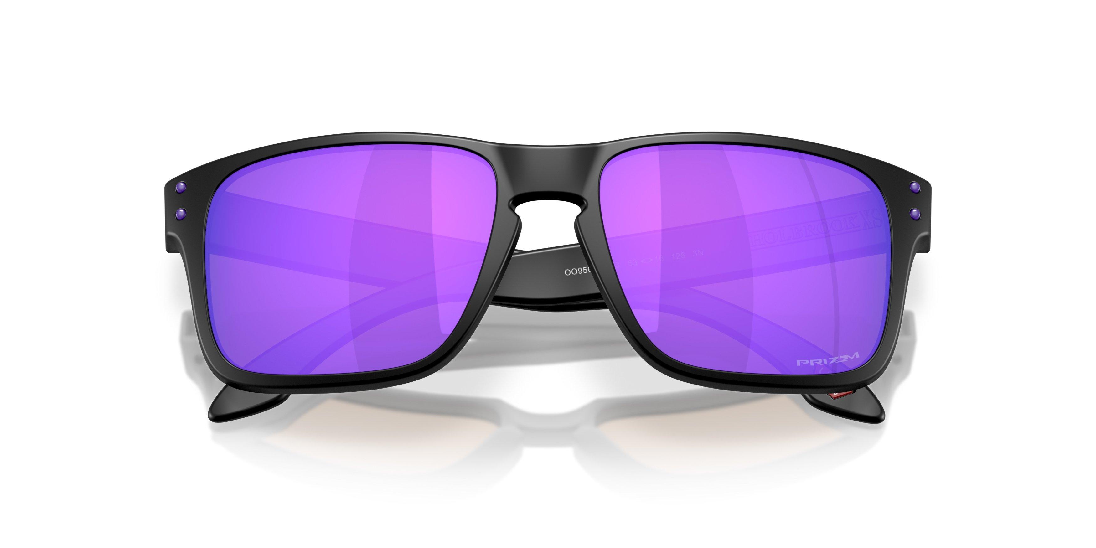 Oakley Holbrook S Prizm Violet Sunglasses - Matte Black - BLACK/VIOLET Thumbnail View 7