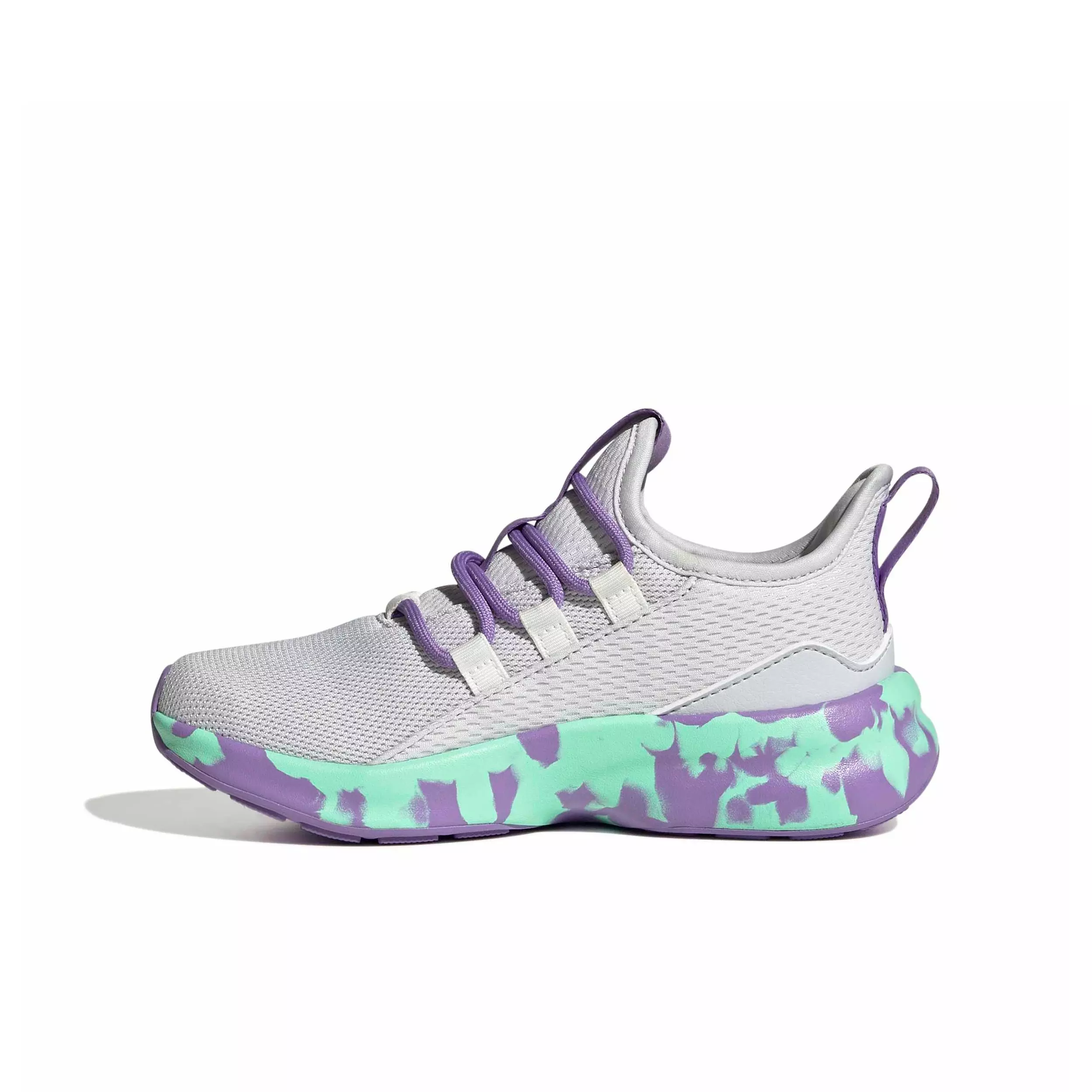 adidas Lite Racer Adapt 8.0 "Dash Grey/Violet Fusion/Pulse Mint" Preschool Girls' Shoe - GREY/VIOLET/MINT