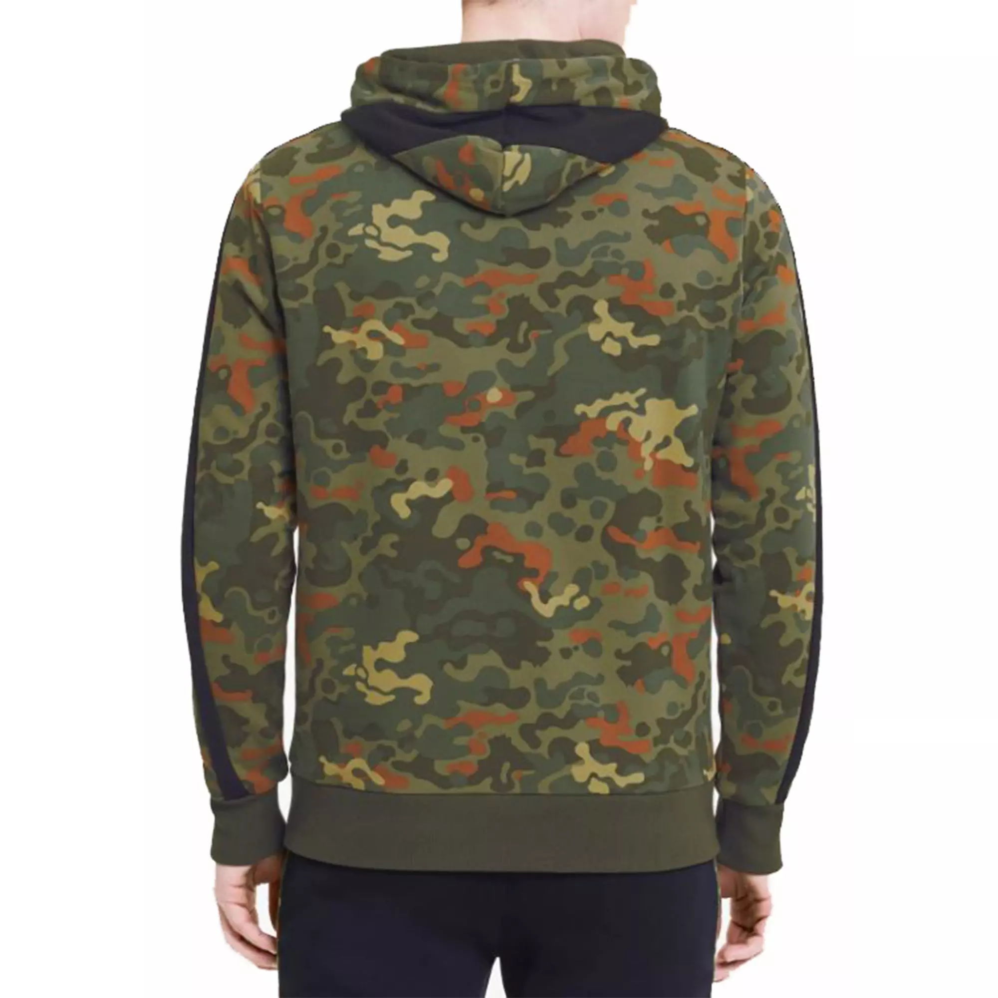 PUMA Men's Classics Graphics All Over Print Logo Hoodie - DK GREEN