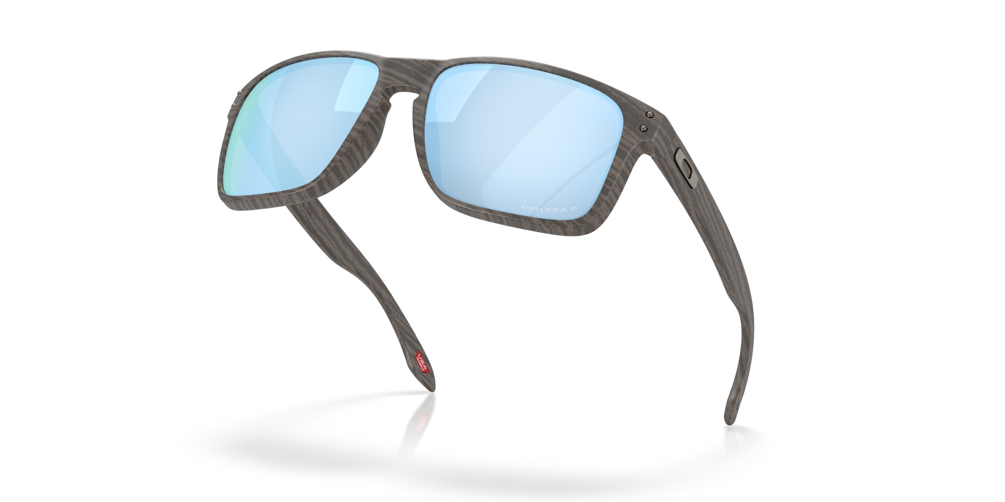 Oakley Holbrook XXL Prizm Deep Water Polarized Sunglasses - Grey Woodgrain - GREY/BLUE Thumbnail View 4