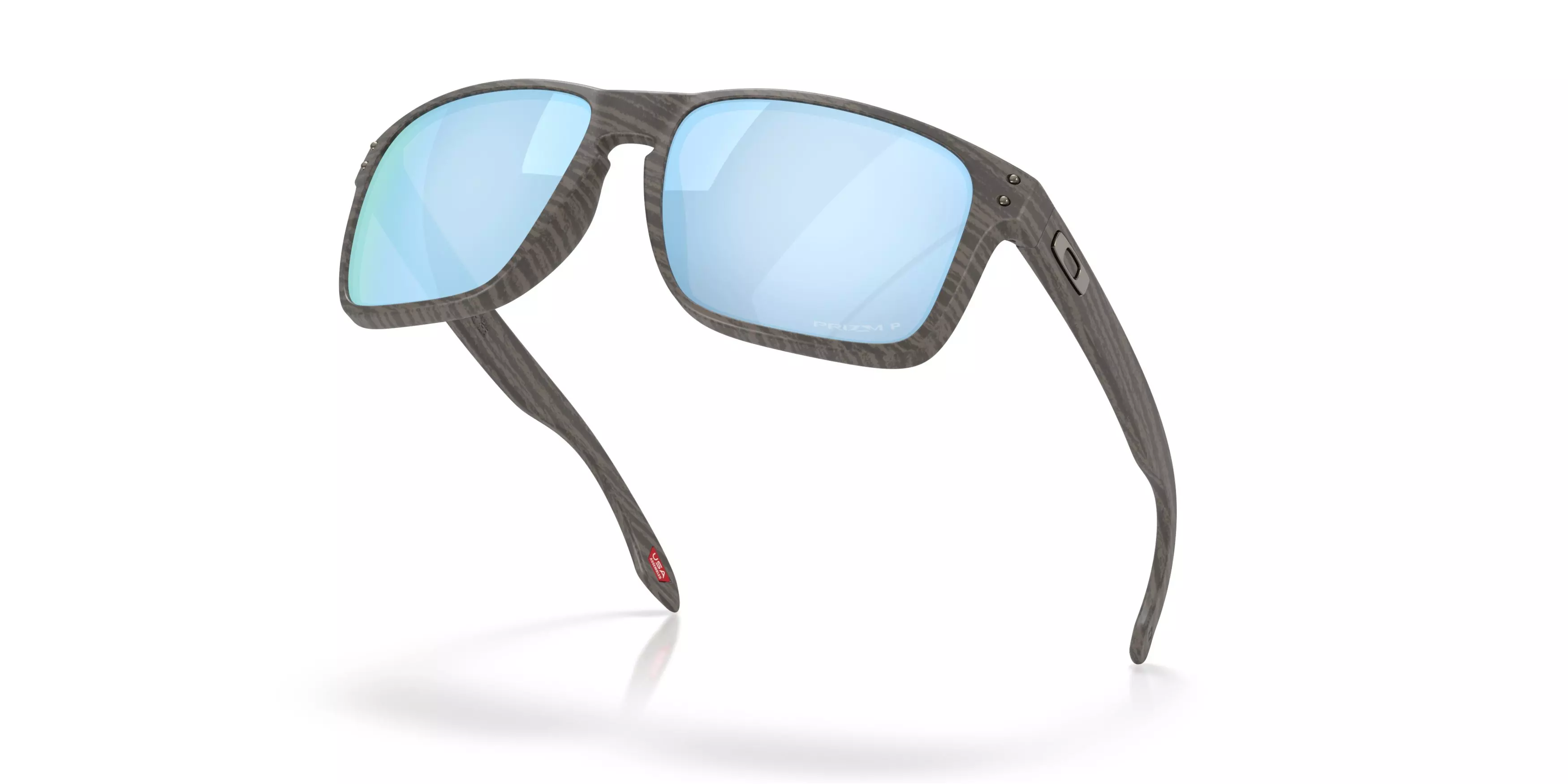 Oakley Holbrook XXL Prizm Deep Water Polarized Sunglasses - Grey Woodgrain - GREY/BLUE