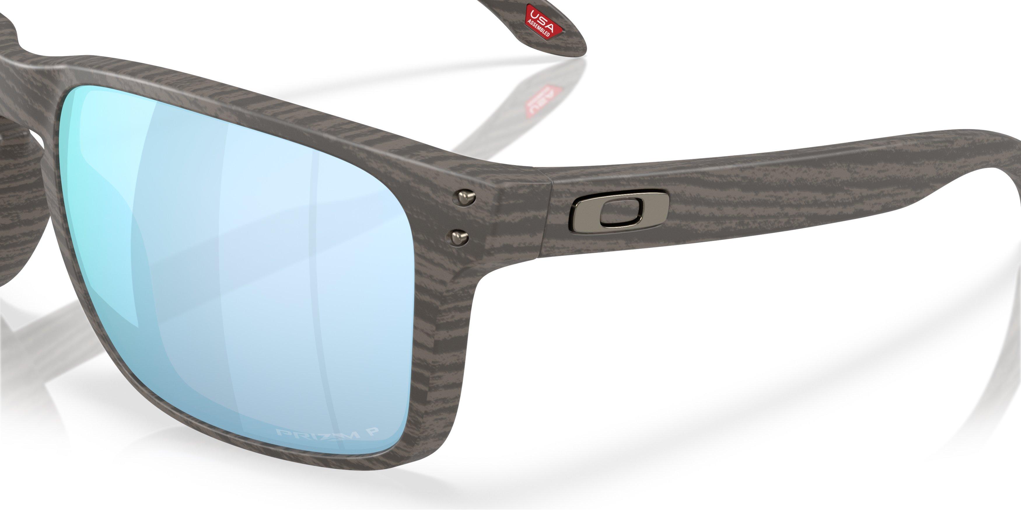 Oakley Holbrook XXL Prizm Deep Water Polarized Sunglasses - Grey Woodgrain - GREY/BLUE Thumbnail View 5