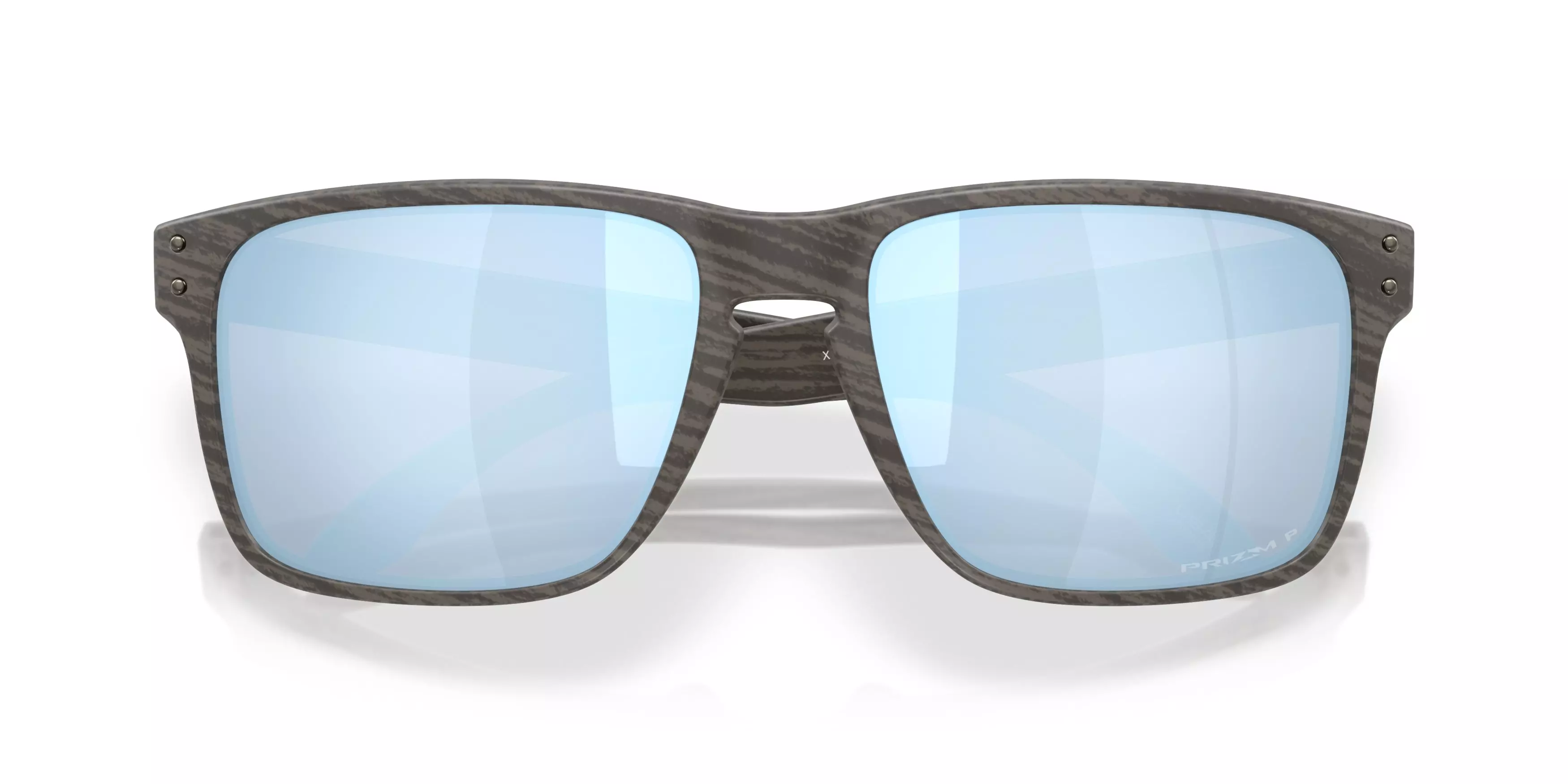 Oakley Holbrook XXL Prizm Deep Water Polarized Sunglasses - Grey Woodgrain - GREY/BLUE